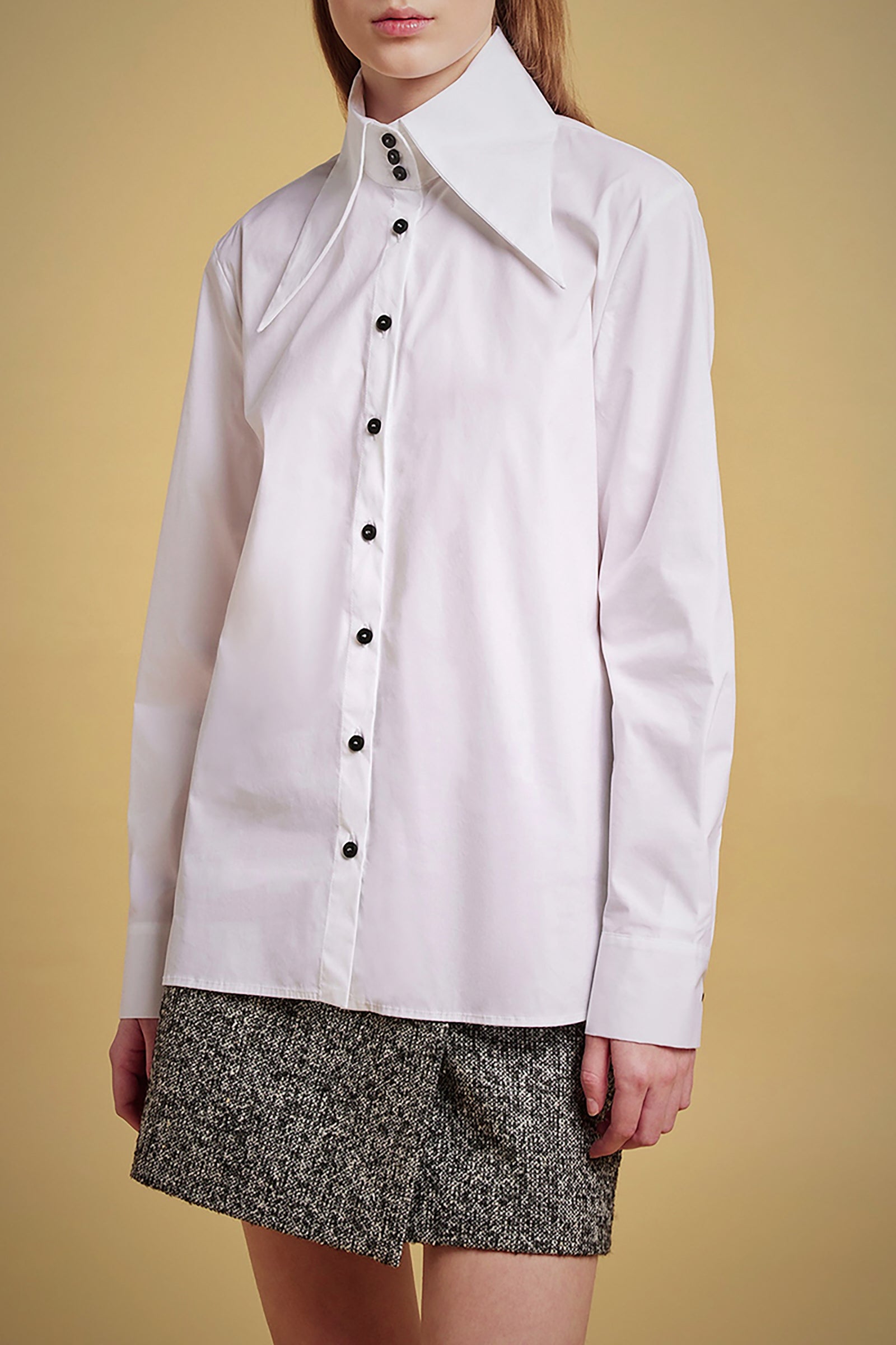 POINT COLLAR POPLIN SHIRT