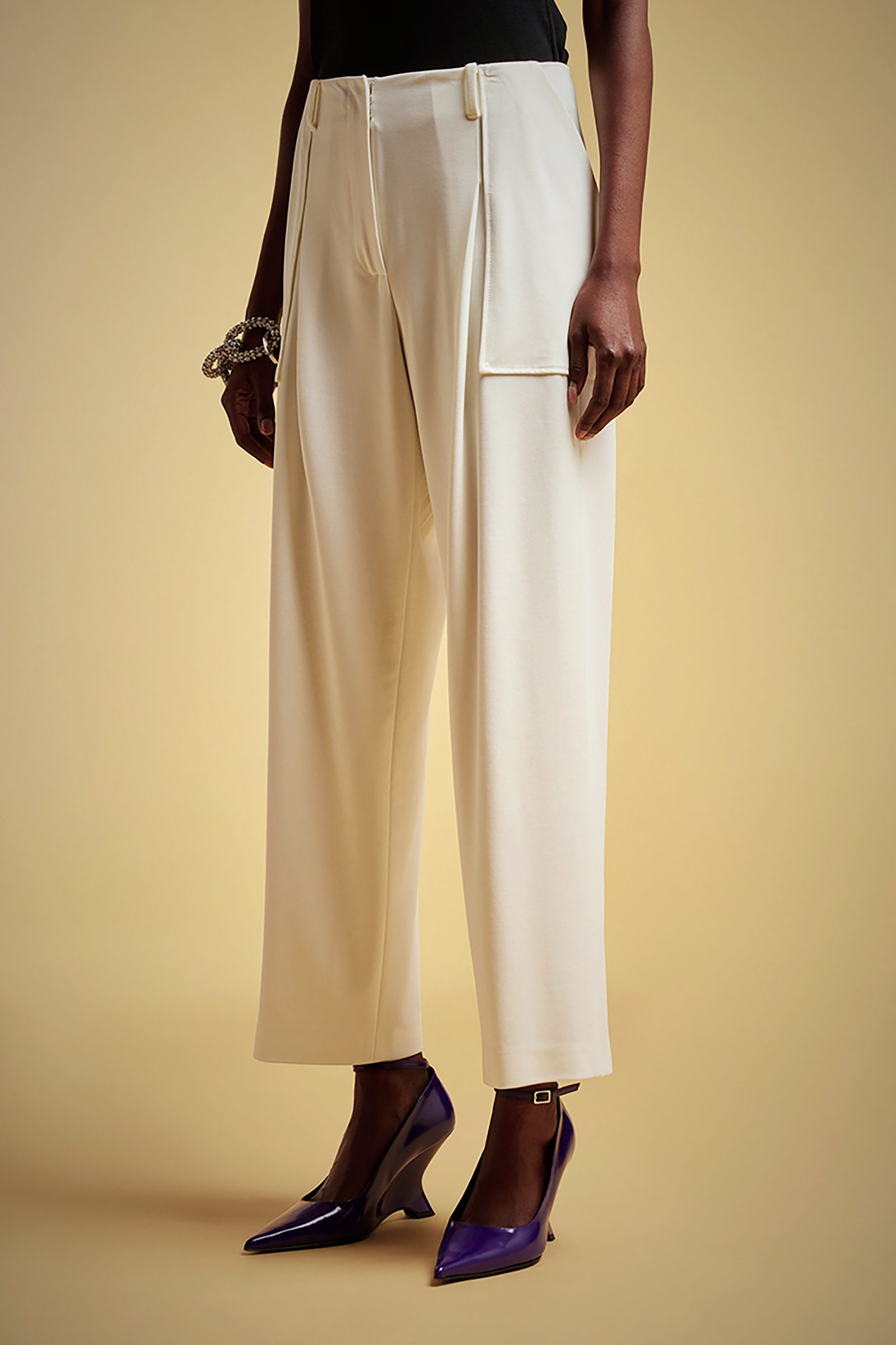 SHINY MILANO STITCH POCKET TROUSERS