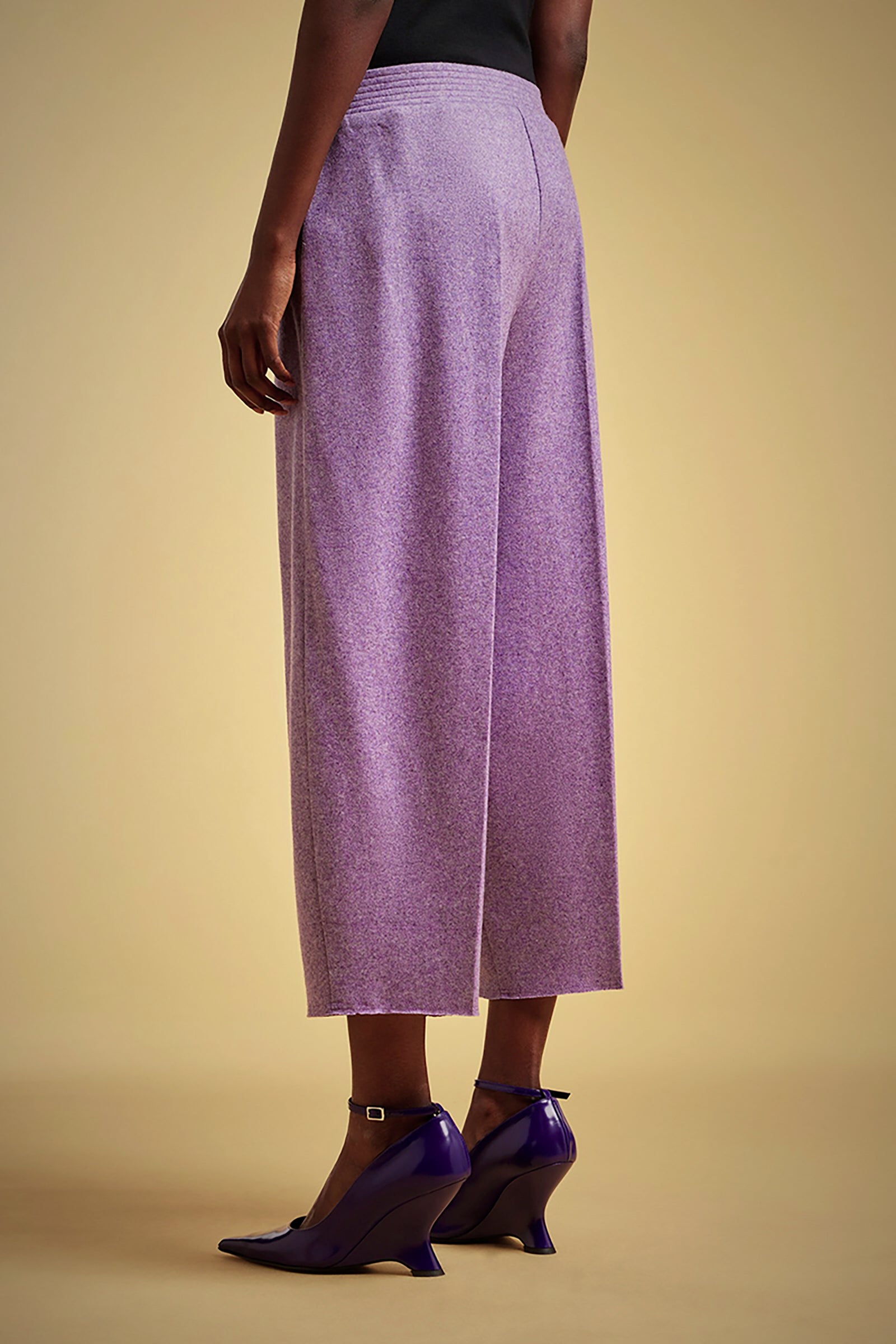 PANTALONI CROP PANNO CASHMERE