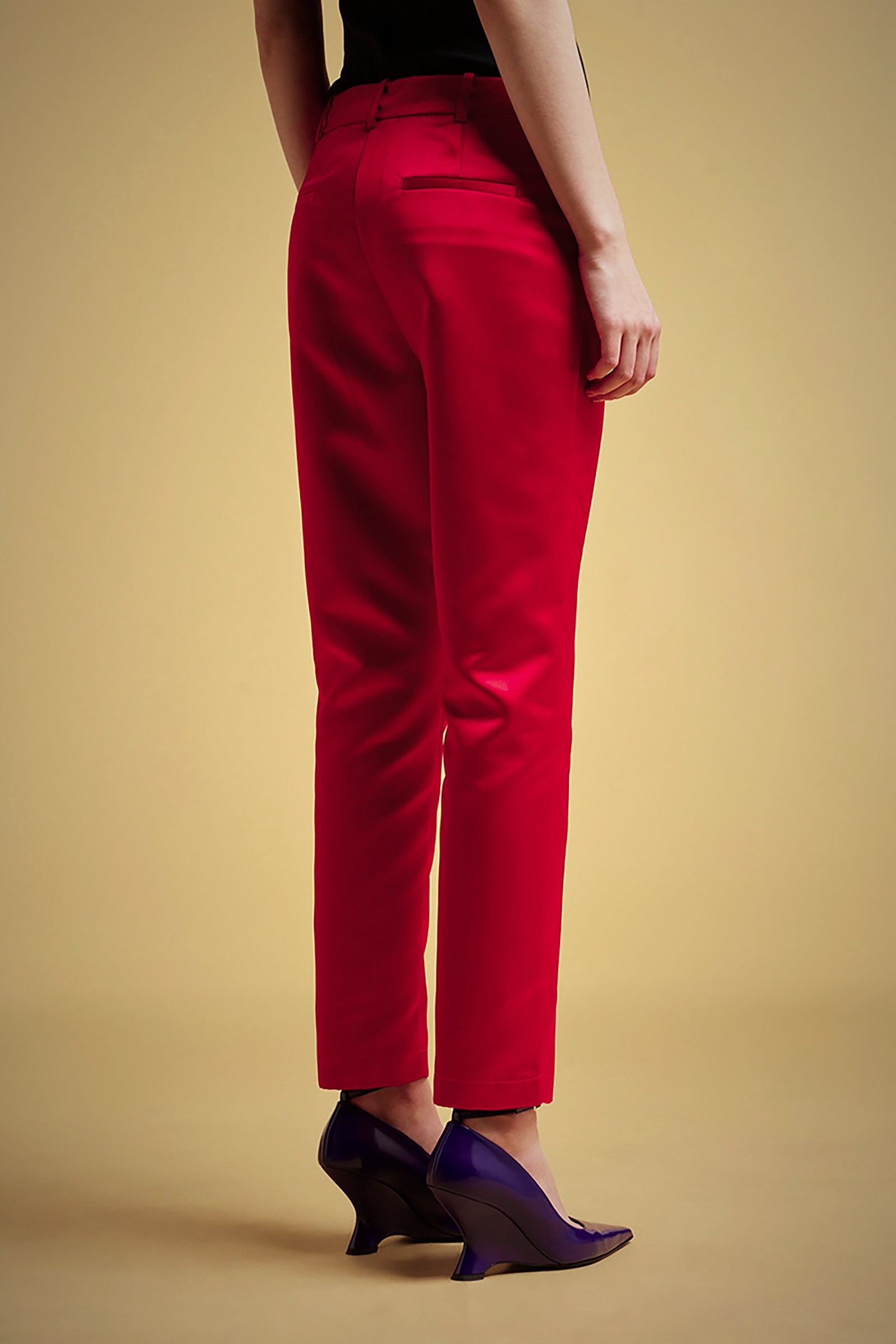 PANTALONI SLIM RASO DUCHESSE