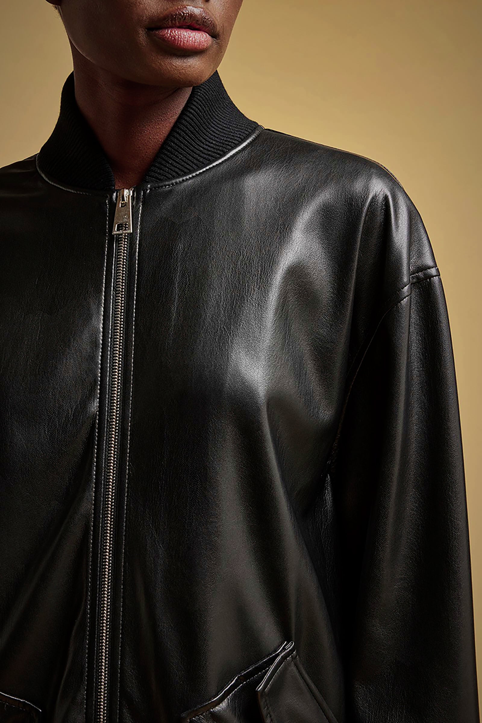 VEGAN LEATHER BOMBER JACKET