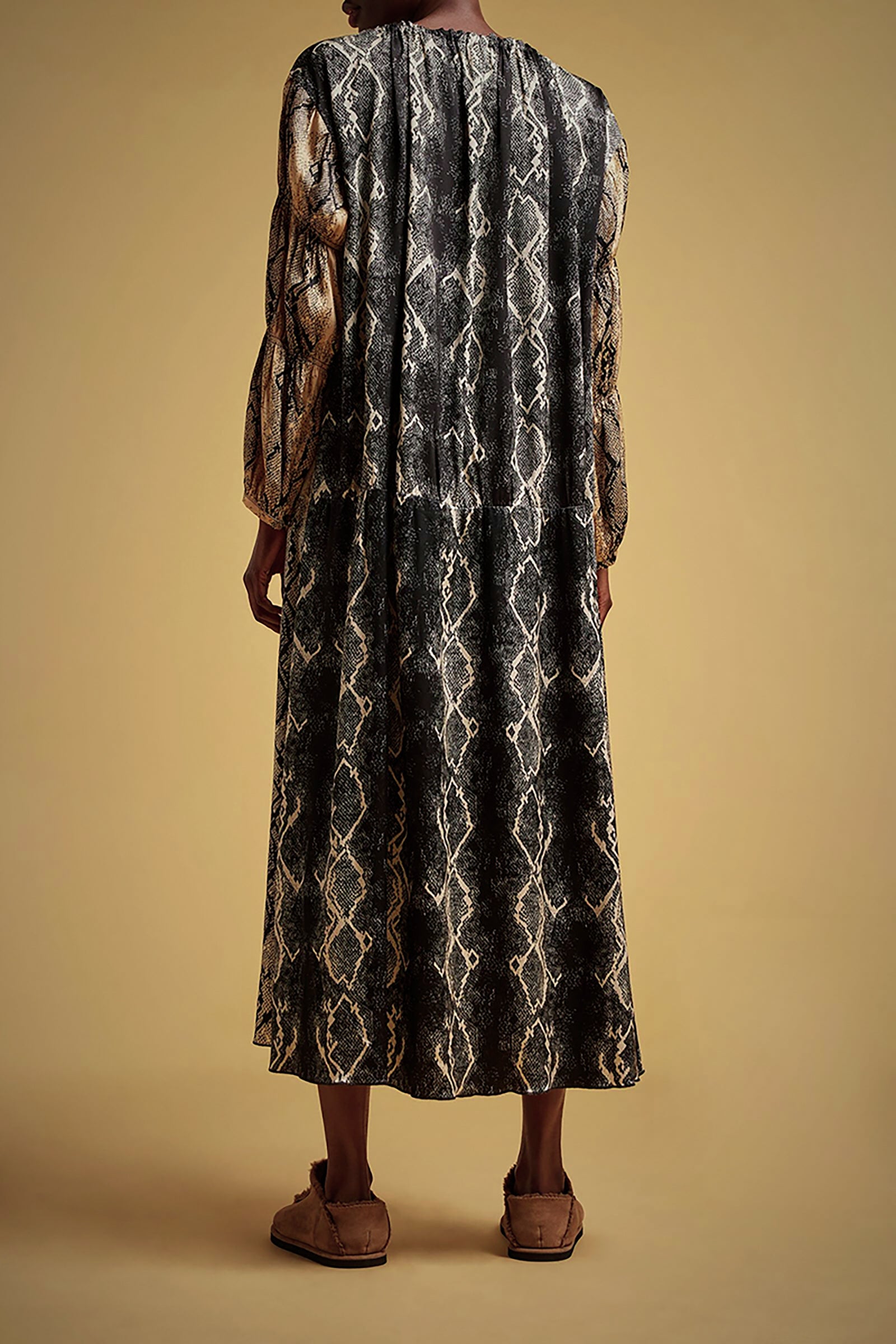 PYTHON PRINT DRAWSTRING DRESS