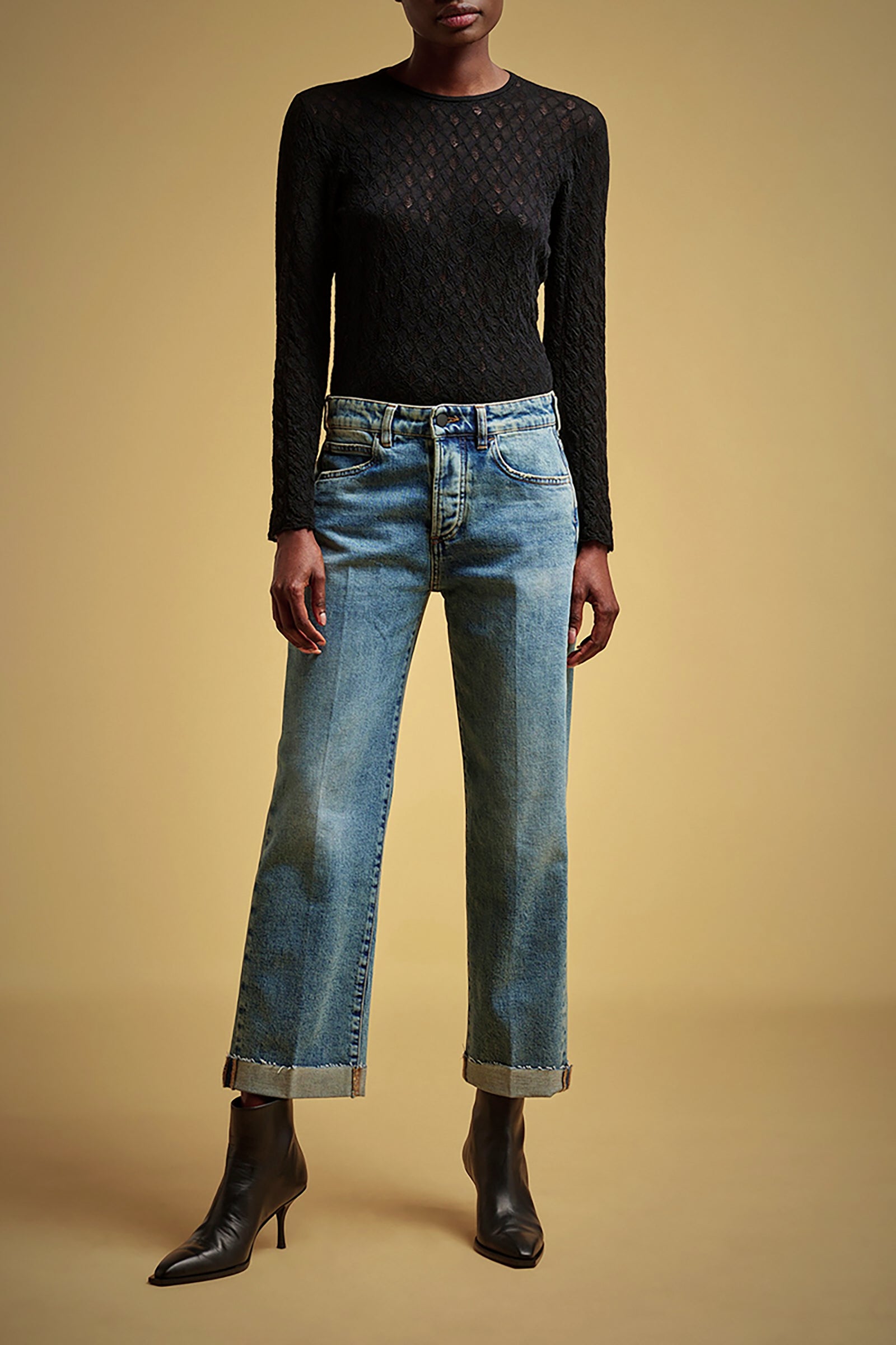 DENIM LAVATO BOYFIT CROP