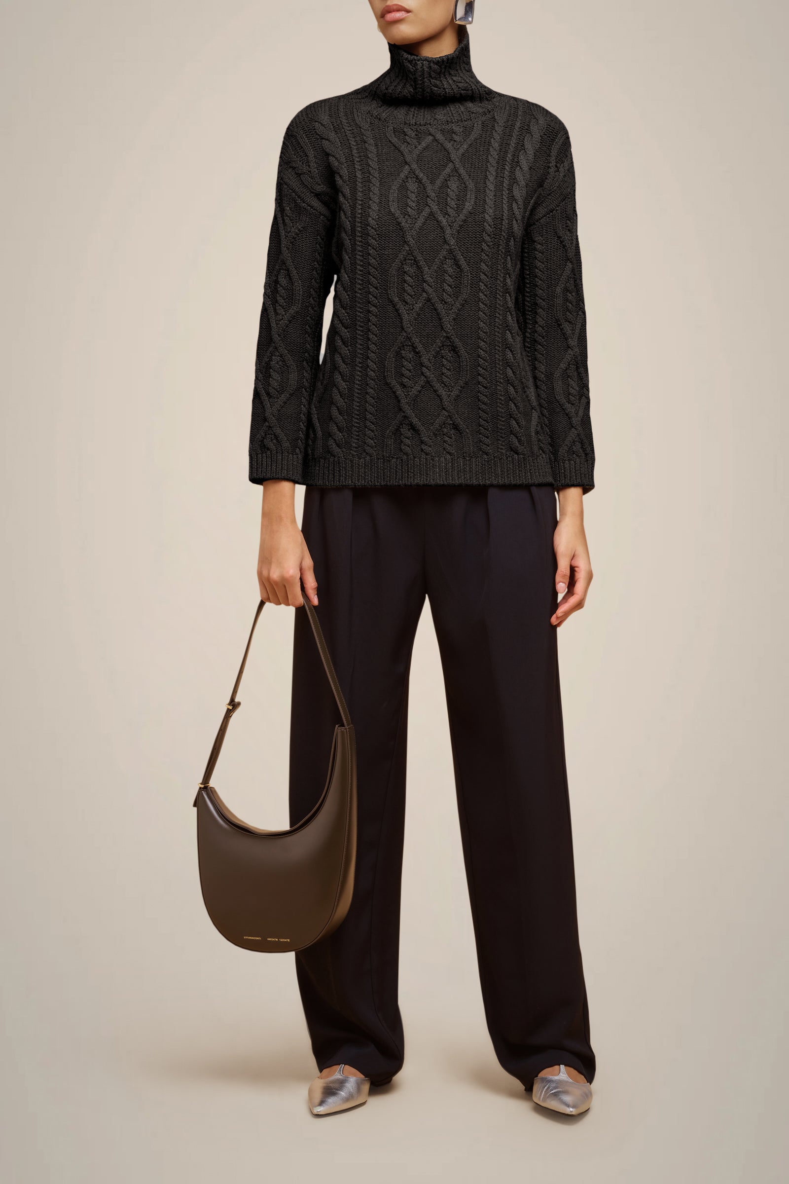 CABLE-KNIT SWEATER