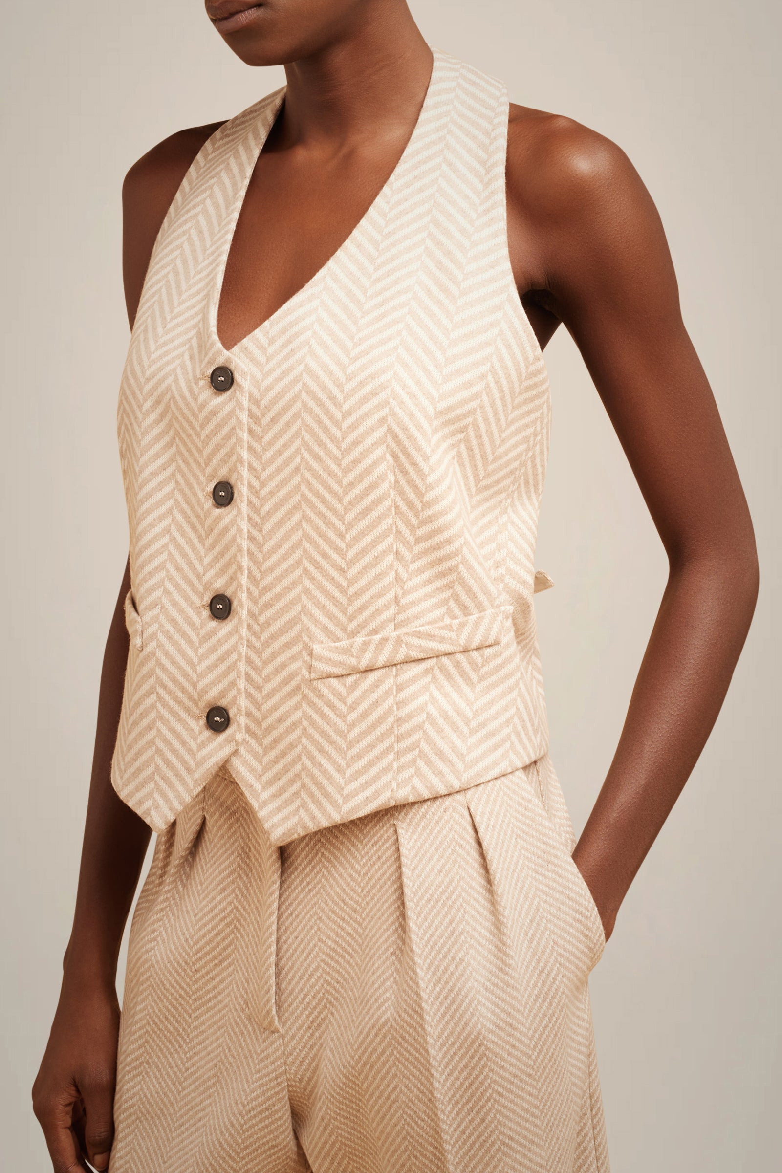 GILET HALTER PANNO CASHMERE