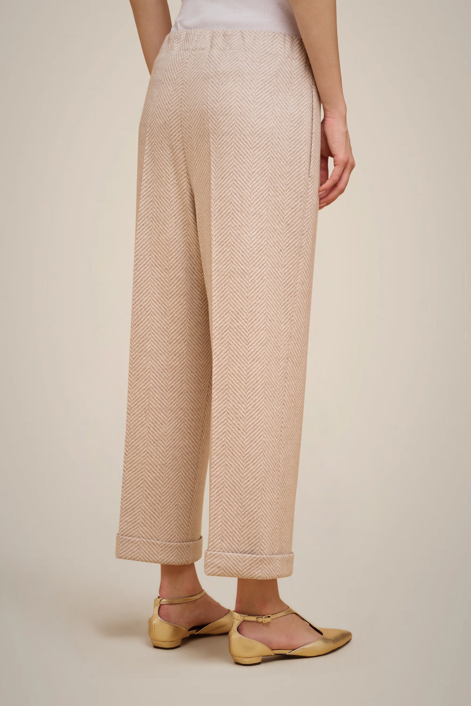 PANTALONE CROP PANNO CASHMERE