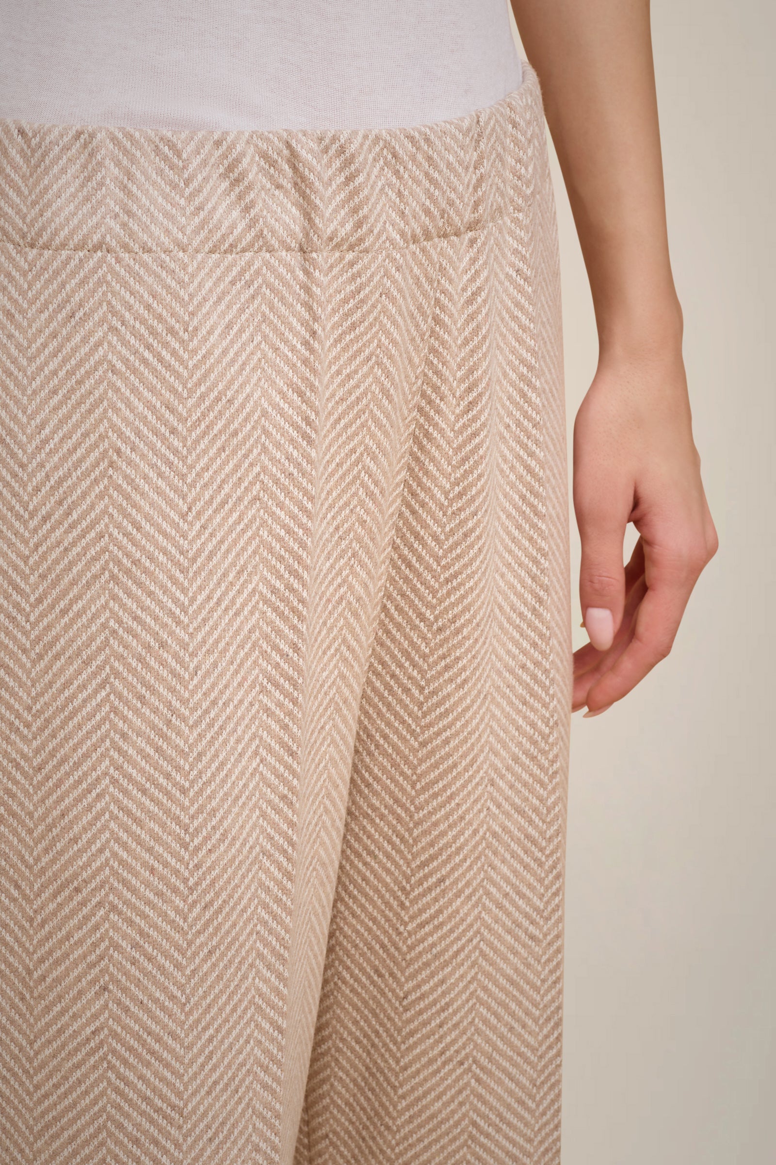 PANTALONE CROP PANNO CASHMERE