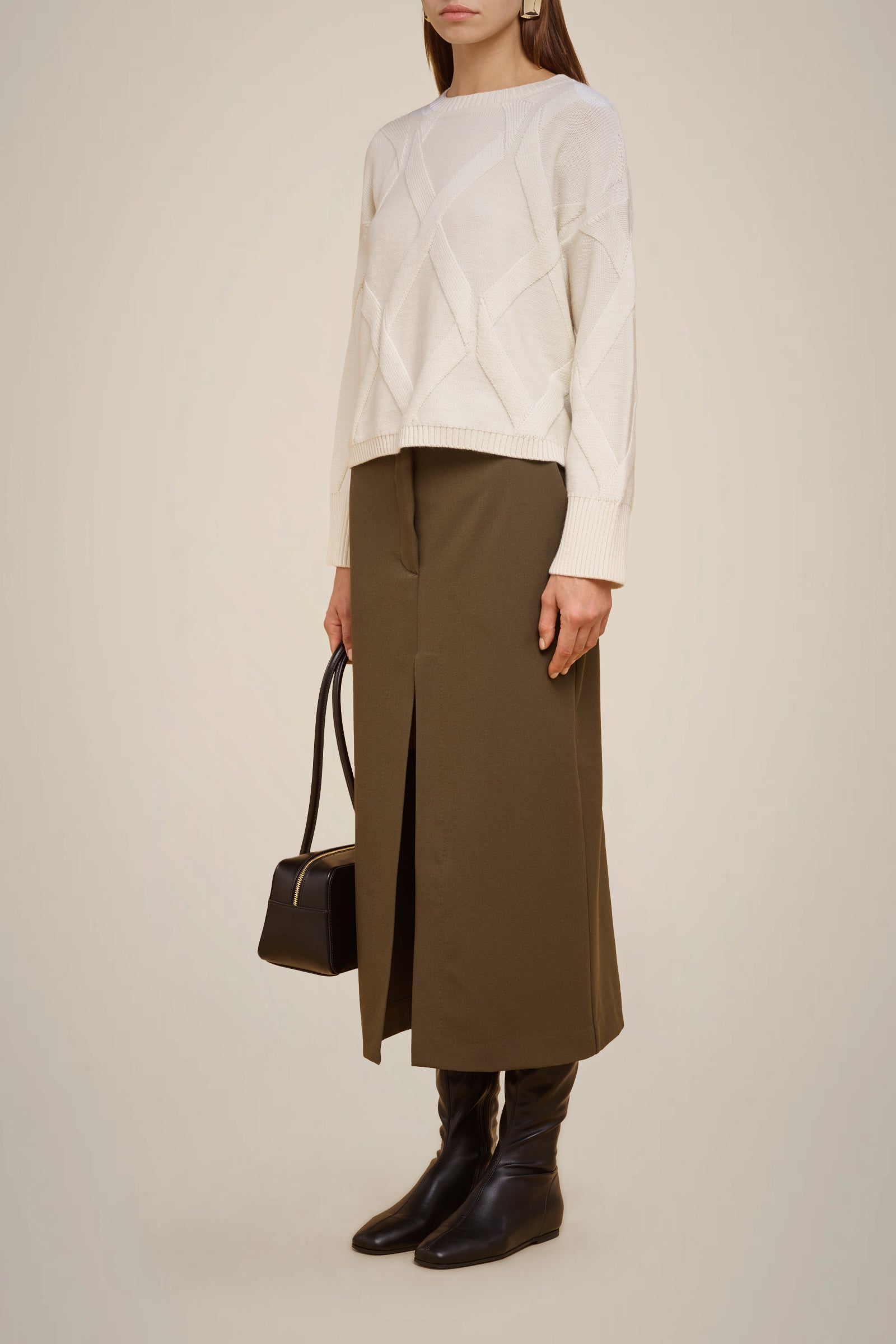 MILANO STITCH SLIT SKIRT
