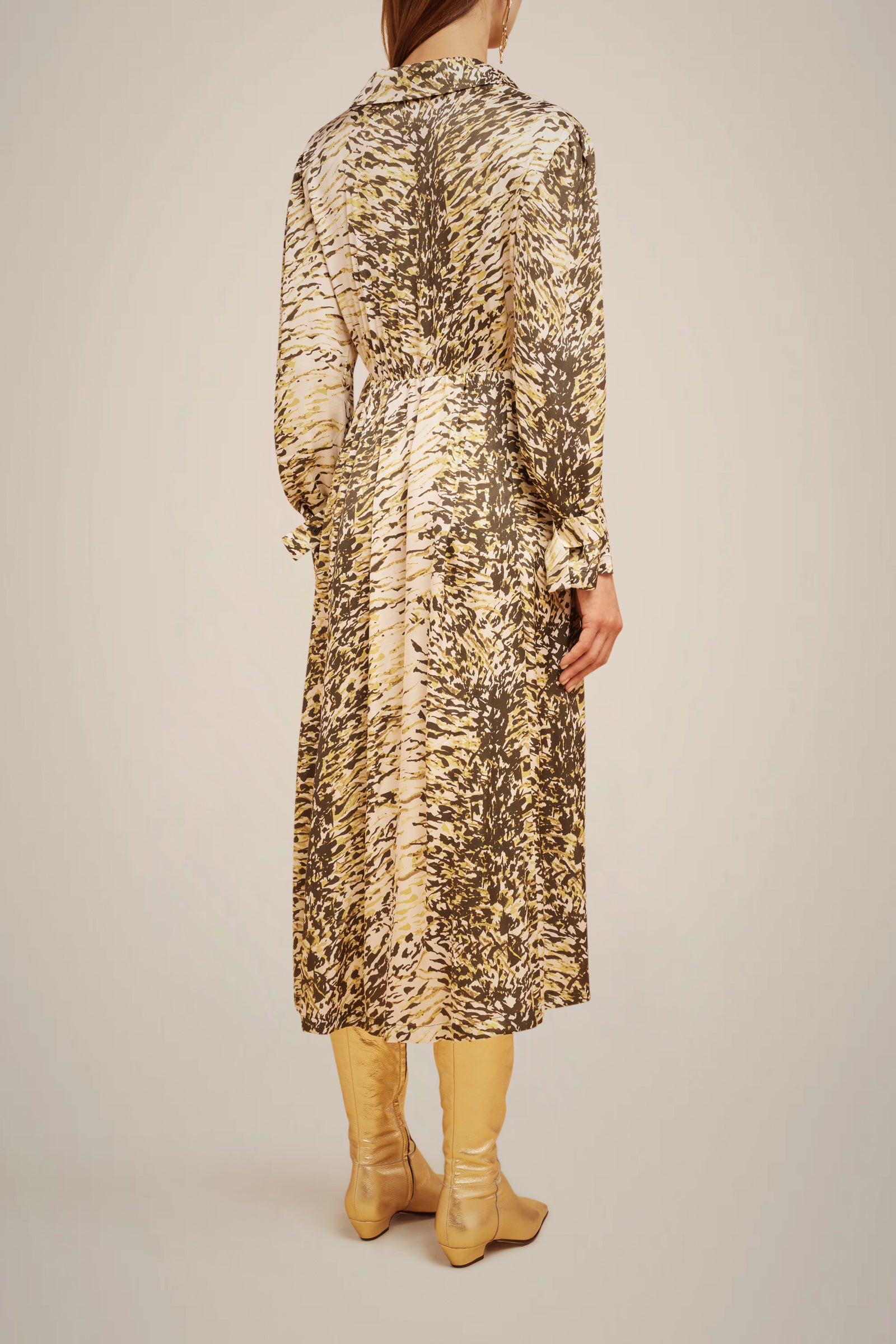 PRINTED BELTED DRESS