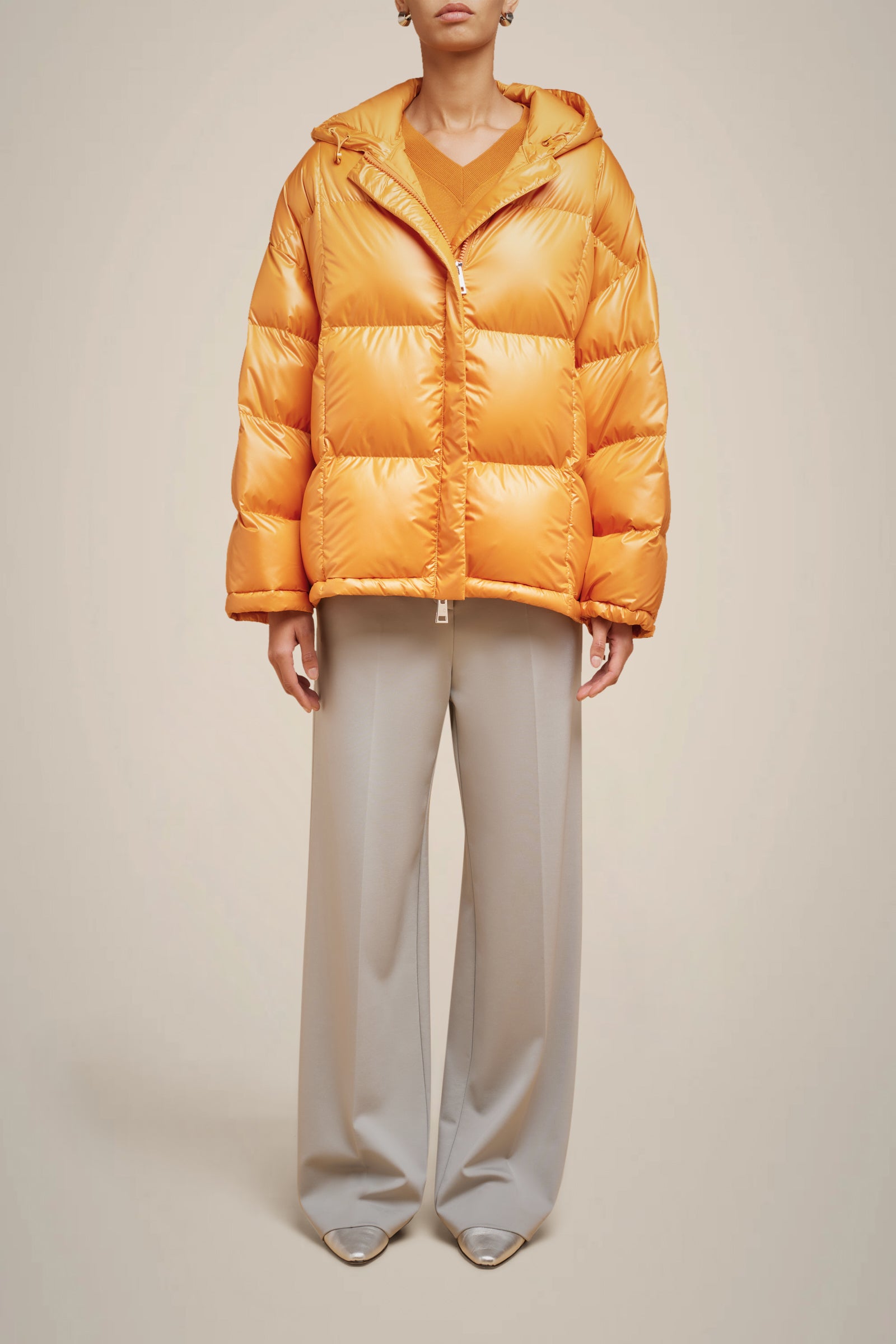 HOODED QUILTED DOWN JACKET