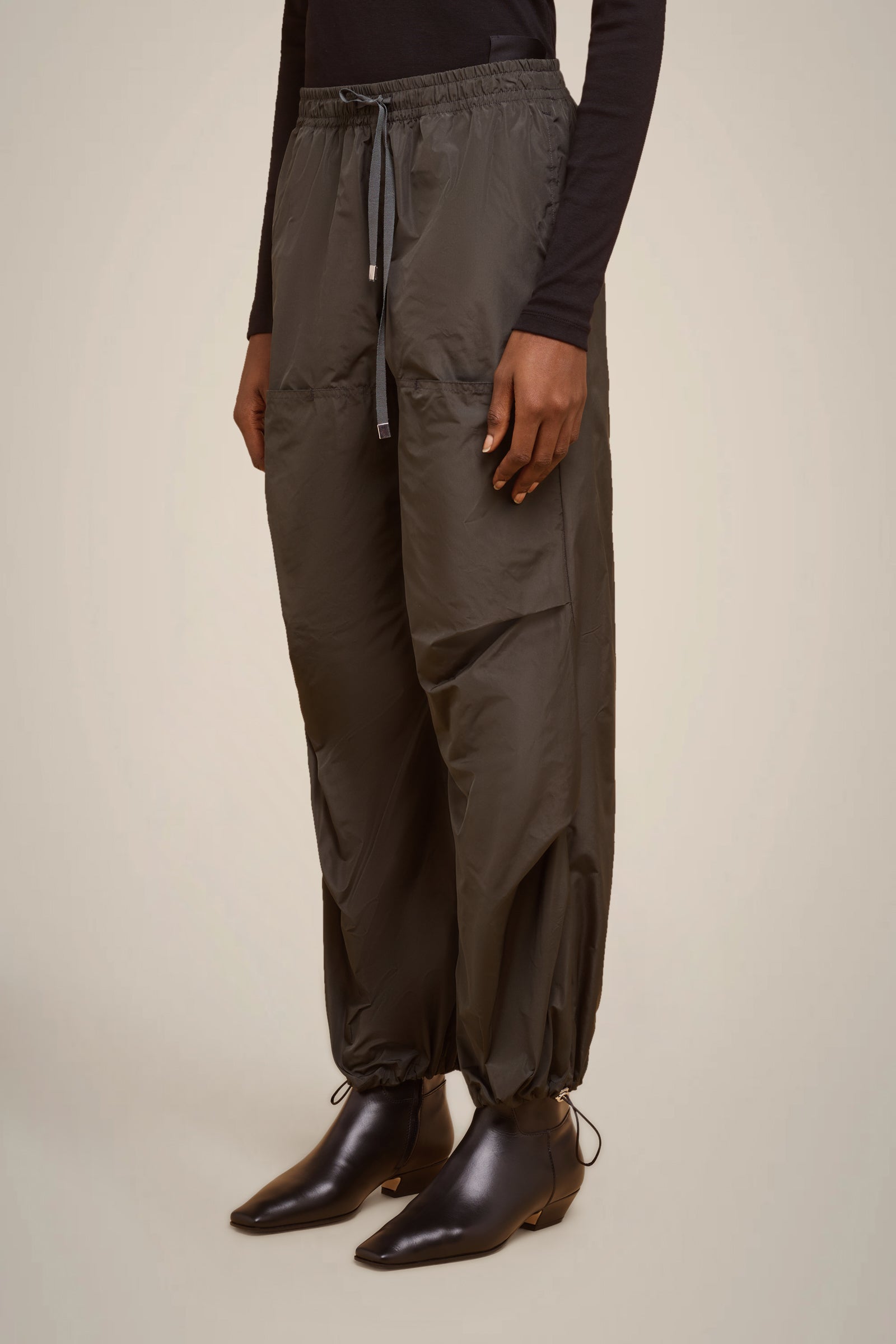 TAFFETA DRAWSTRING TROUSERS