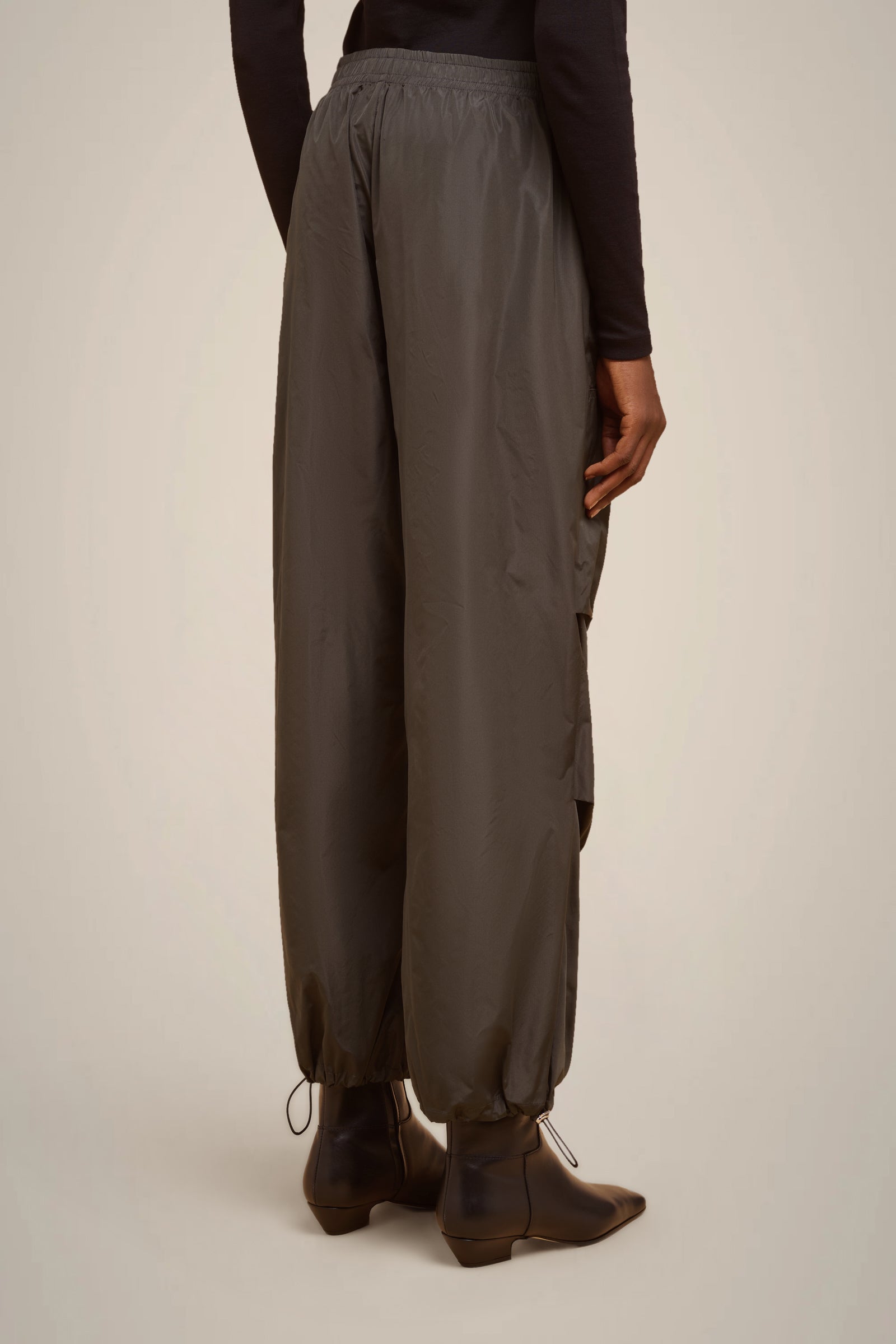 TAFFETA DRAWSTRING TROUSERS