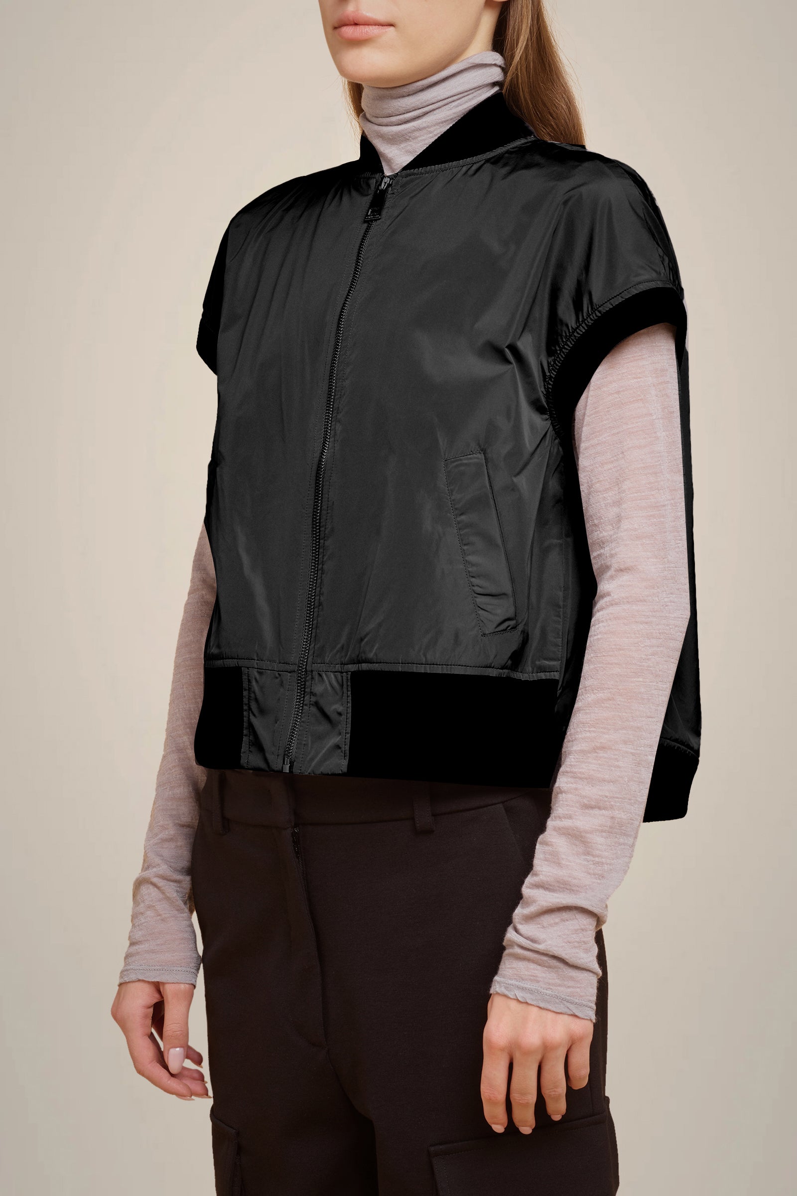 BOMBER SMANICATO IN TAFFETA'