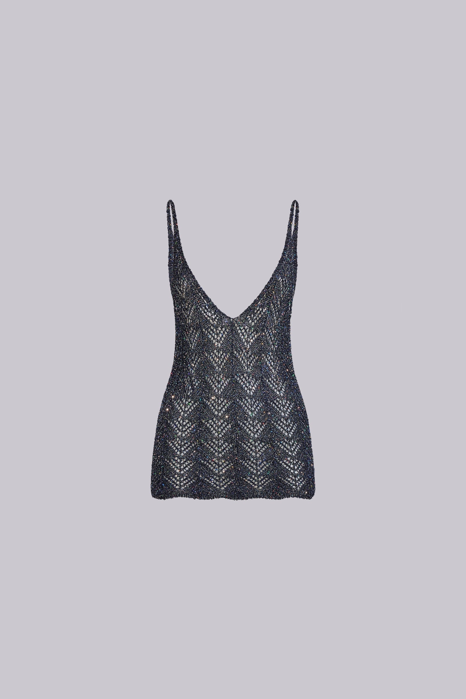 CANOTTA DISEGNO PIZZO IN MICROPAILLETTES