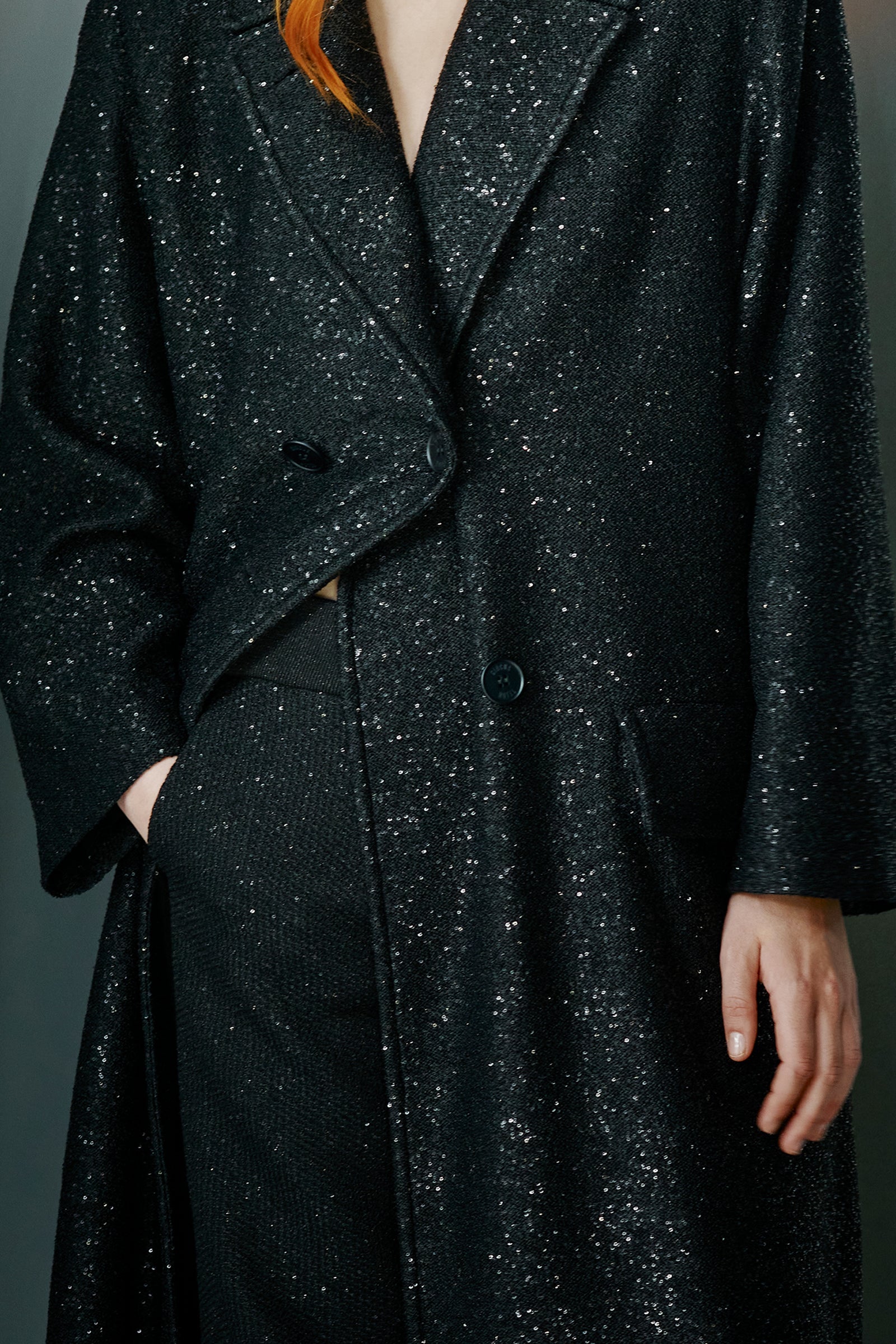 MICRO SEQUIN COAT