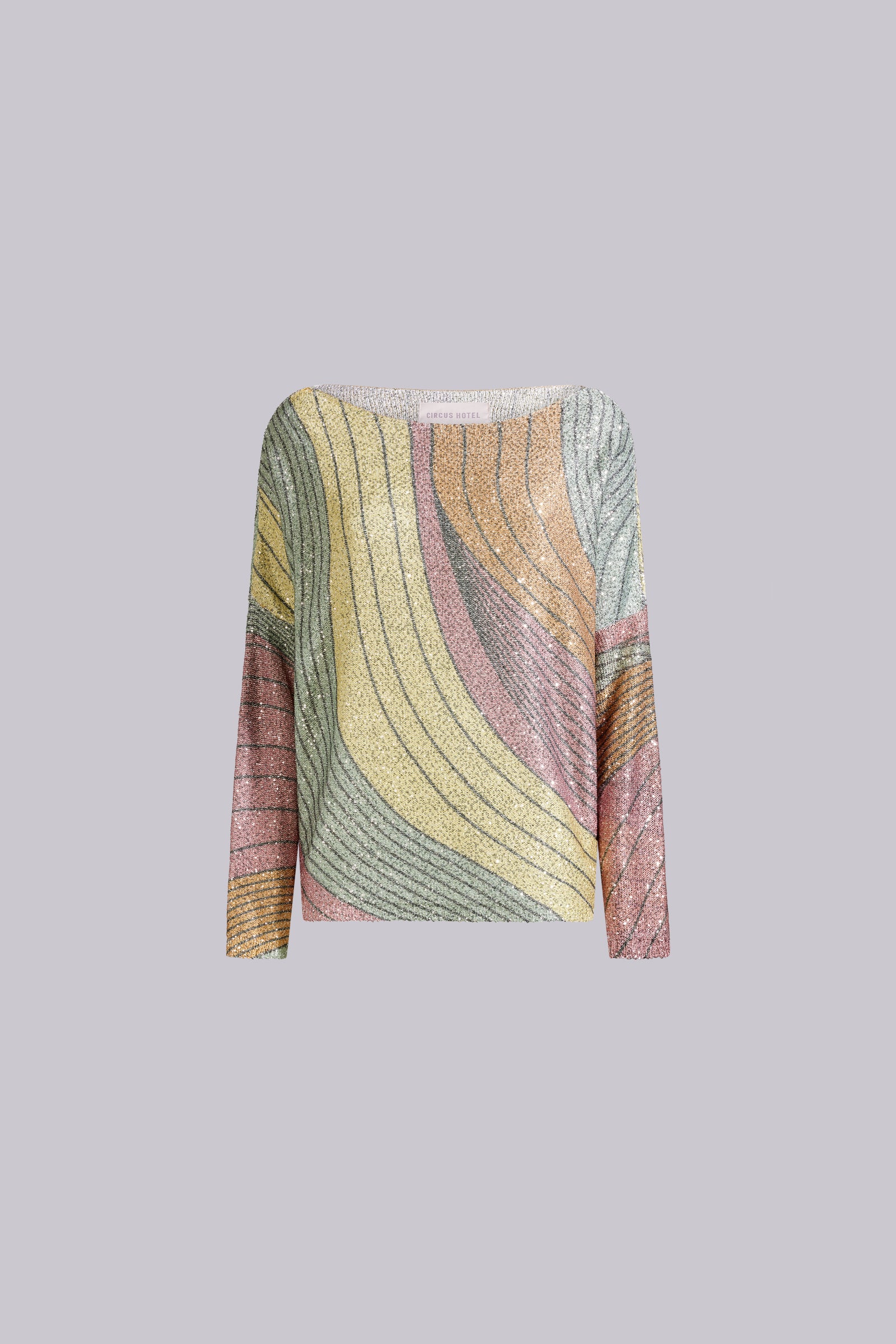 MAGLIA IN MICROPAILLETTES STAMPATA