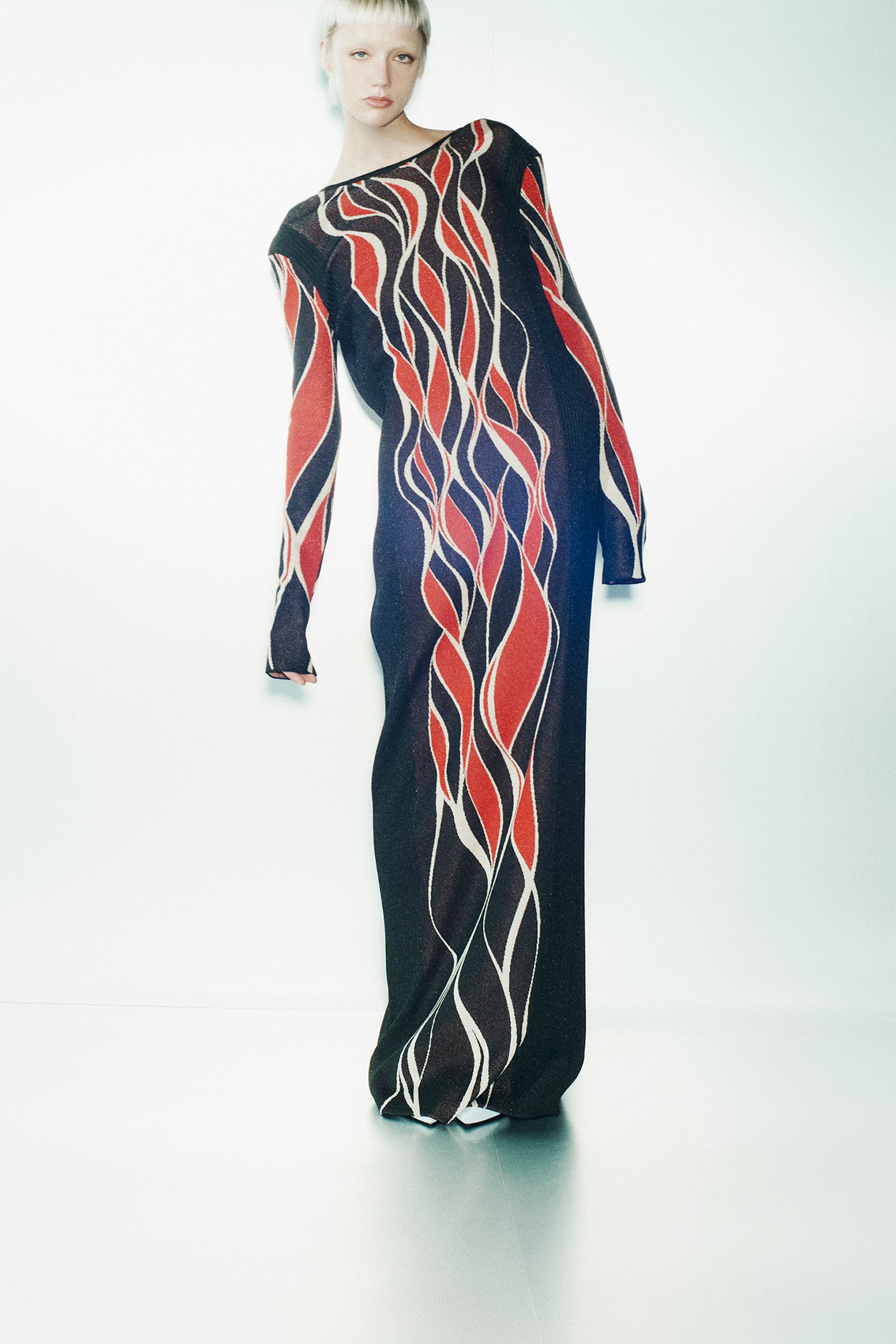 ABITO LUNGO JACQUARD IN LUREX