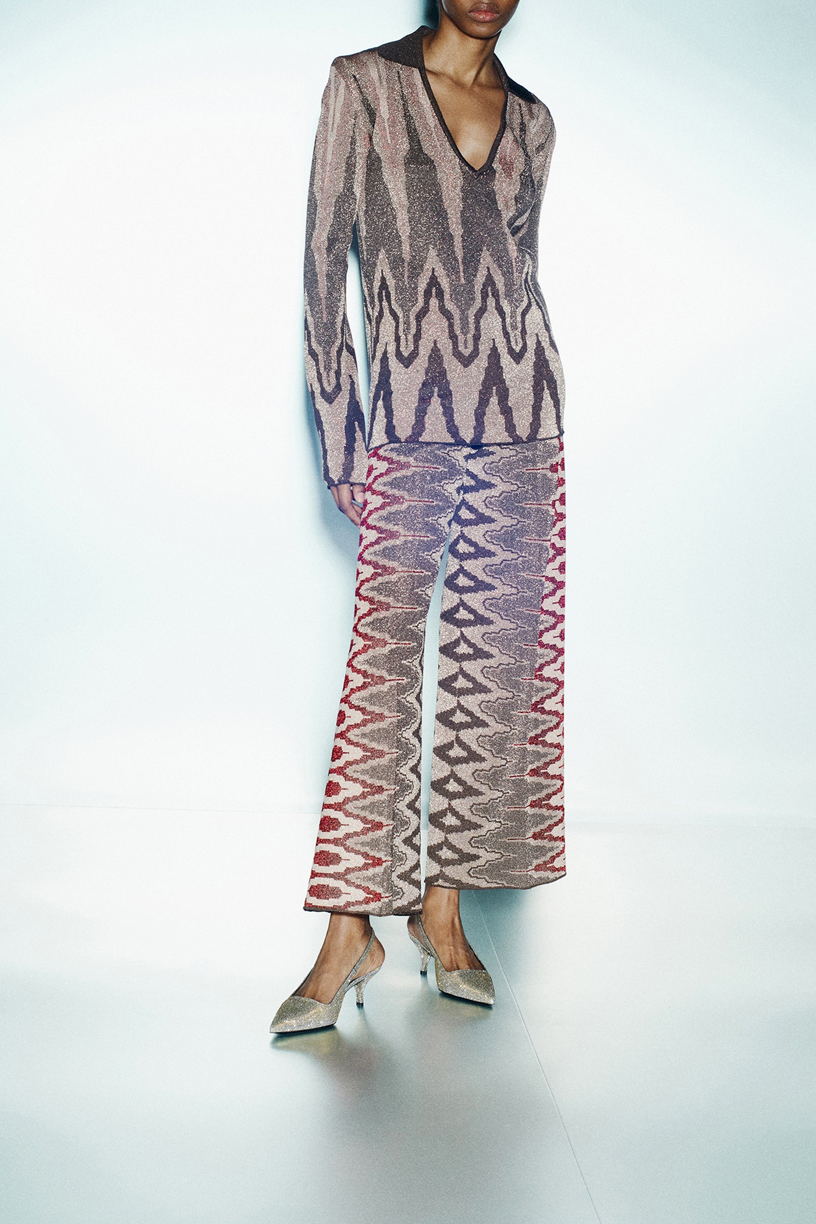 JACQUARD CROPPED TROUSERS
