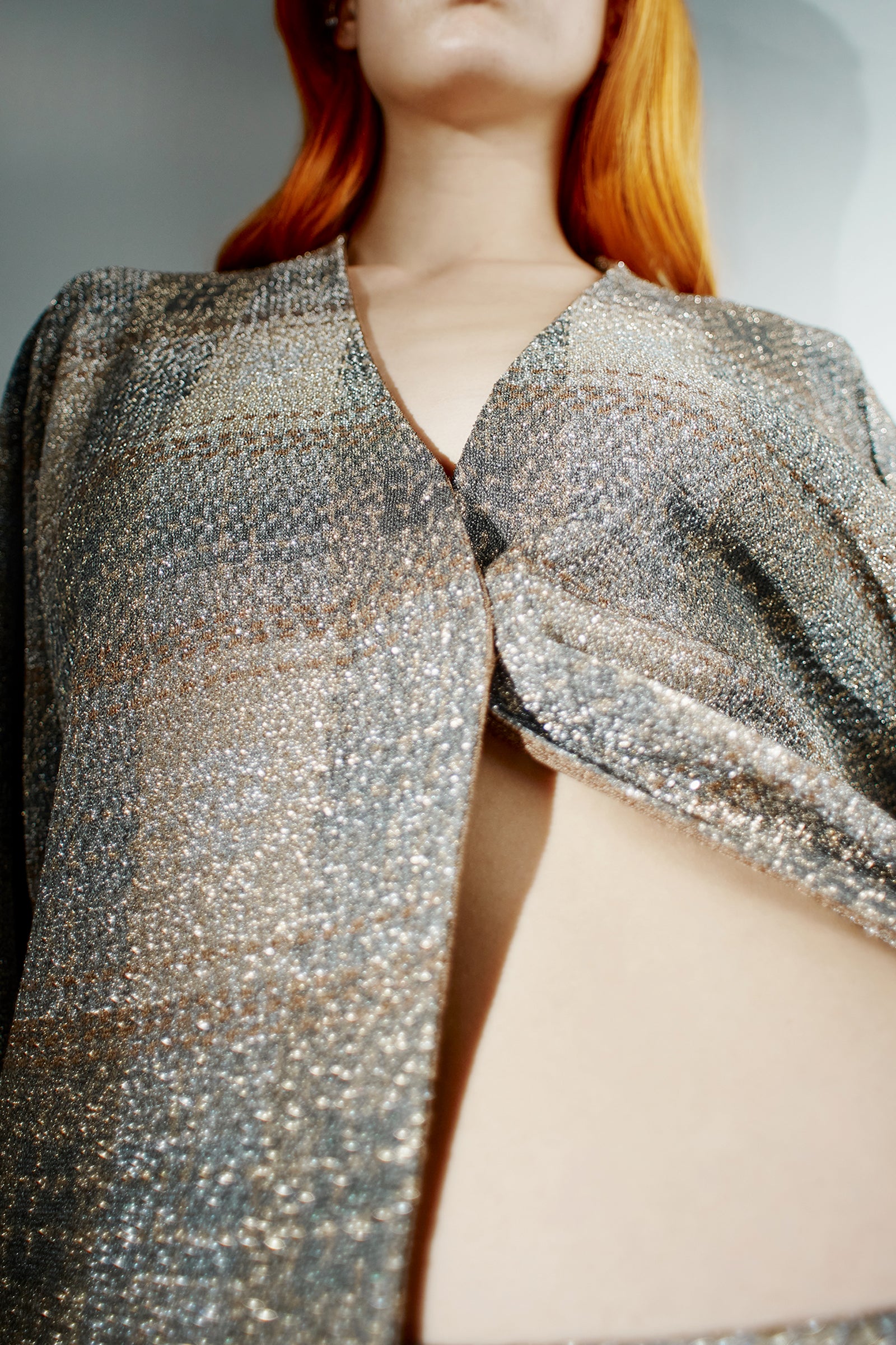CARDIGAN LUNGO CON FANTASIA CHECK LAMÉ