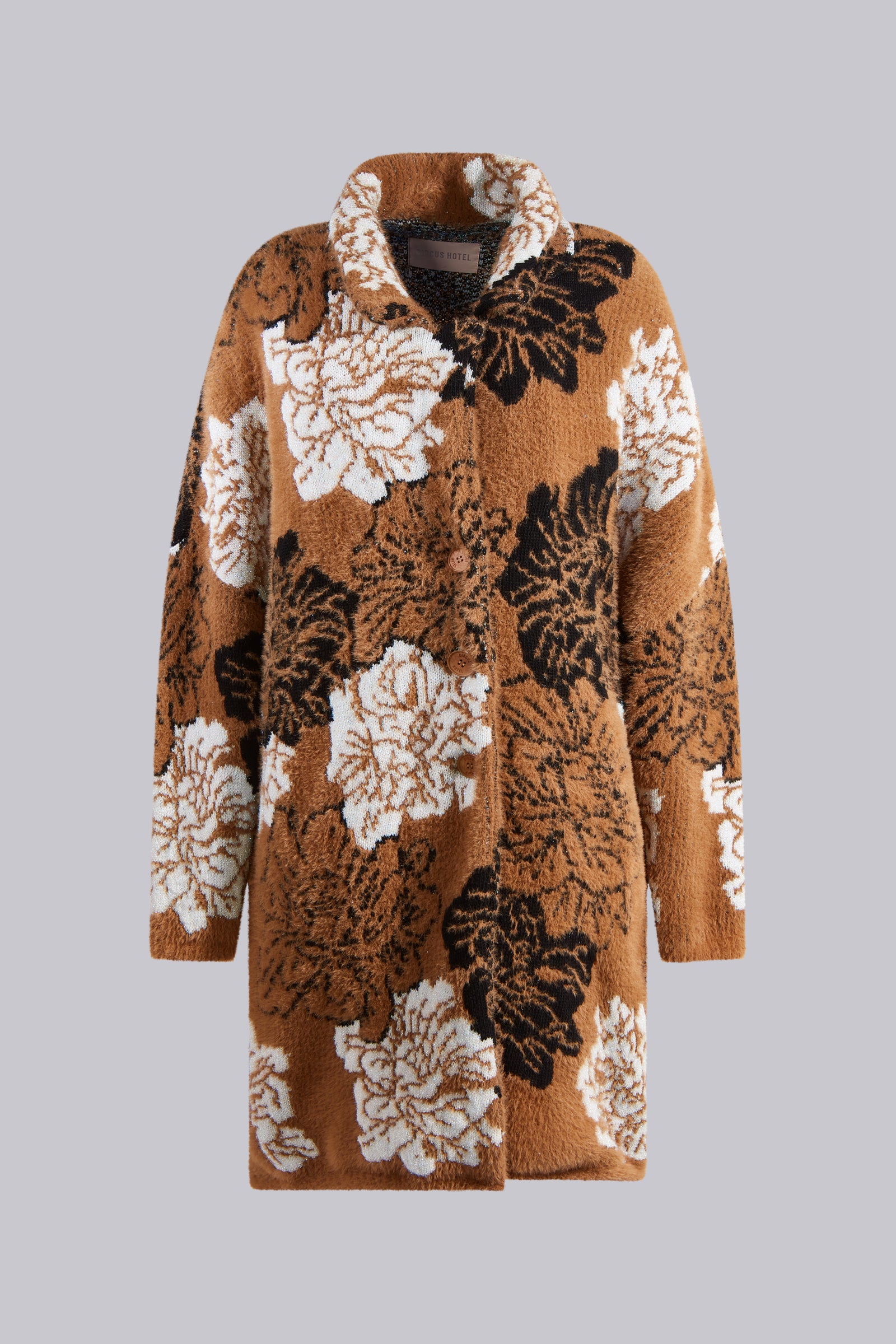 CAPPOTTO MONOPETTO CON DISEGNO FLOREALE