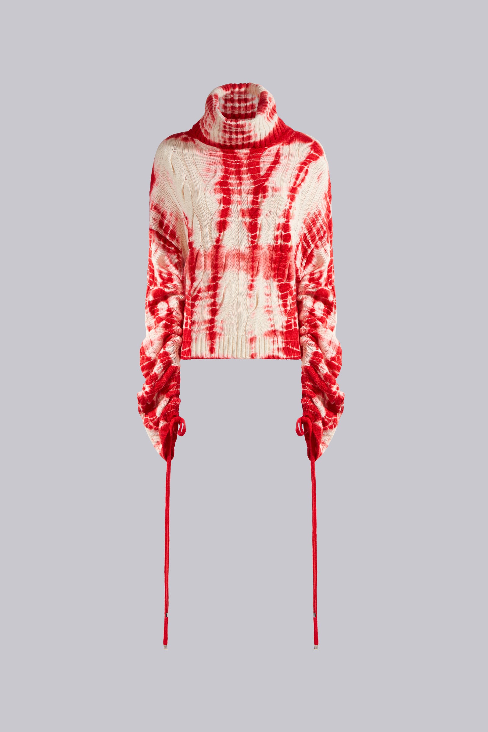 SHIBORI-DYED CROPPED TURTLENECK SWEATER
