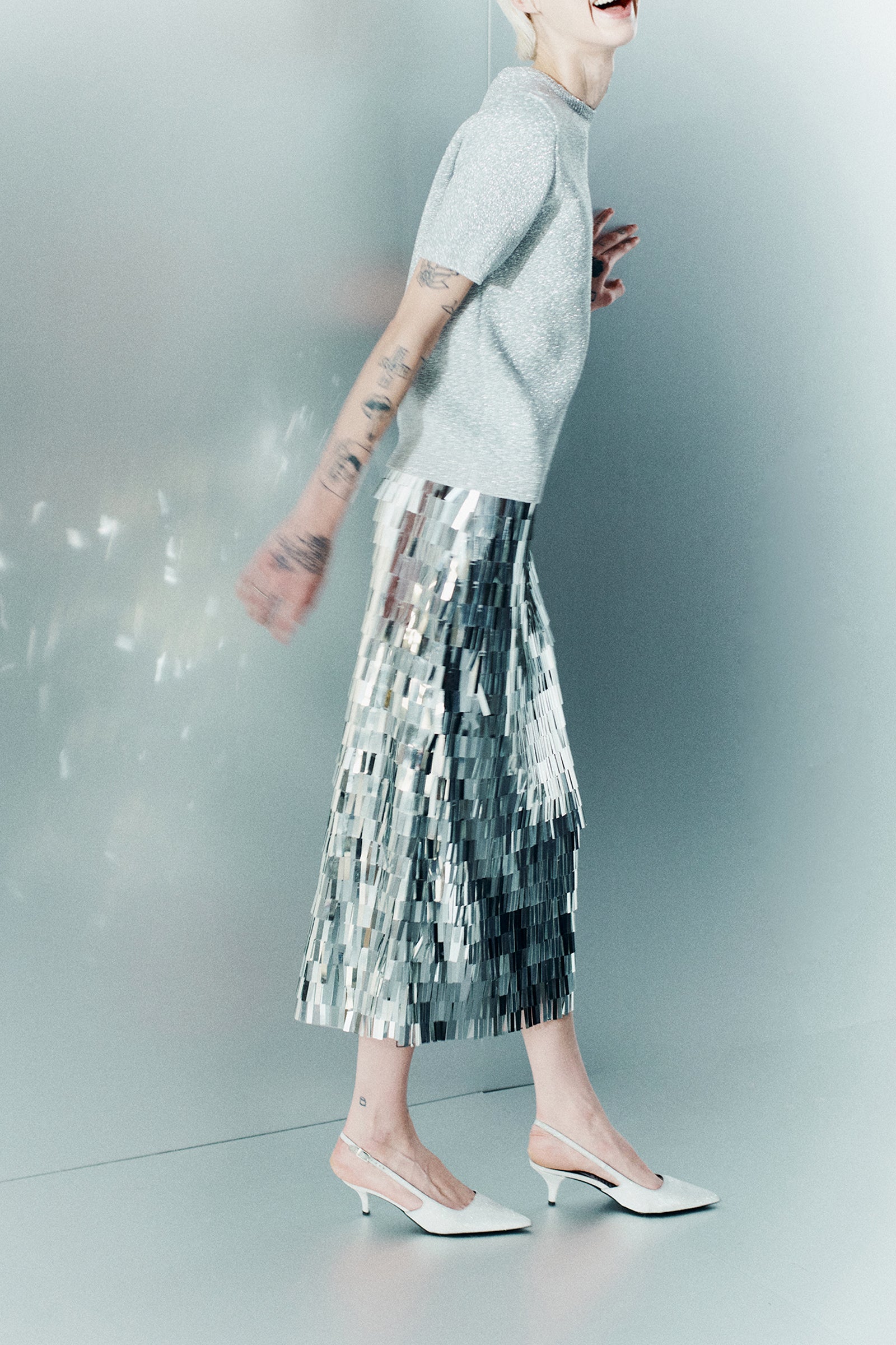 LUREX SHORT-SLEEVED SWEATER