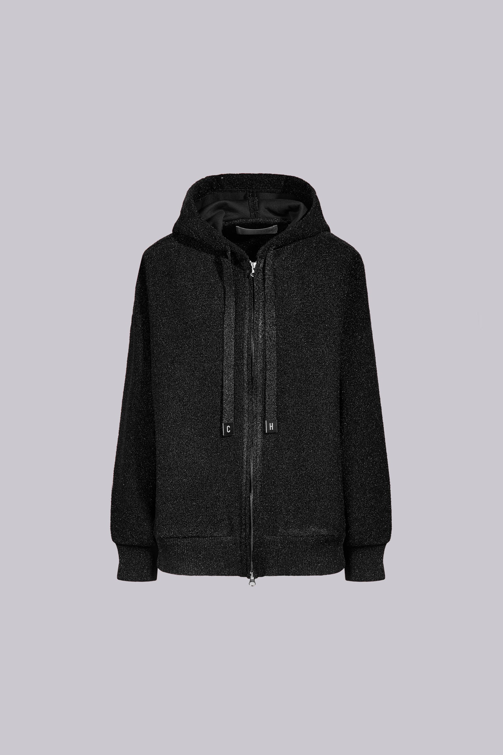 FELPA BOMBER IN LUREX CON CAPPUCCIO