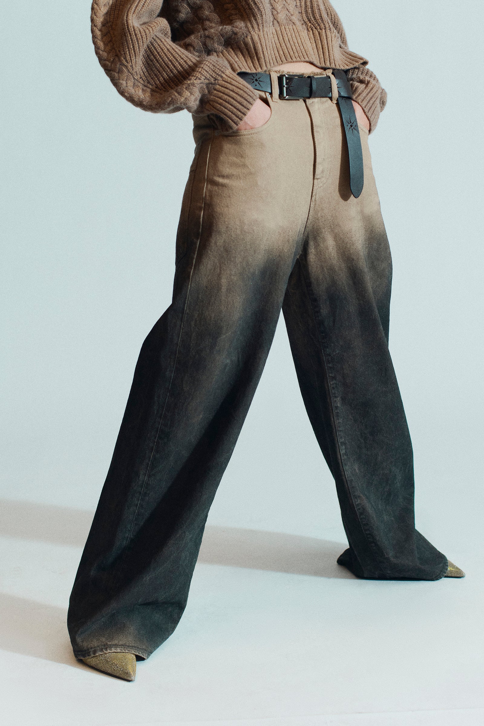 BAGGY SHADED FIVE-POCKET JEANS