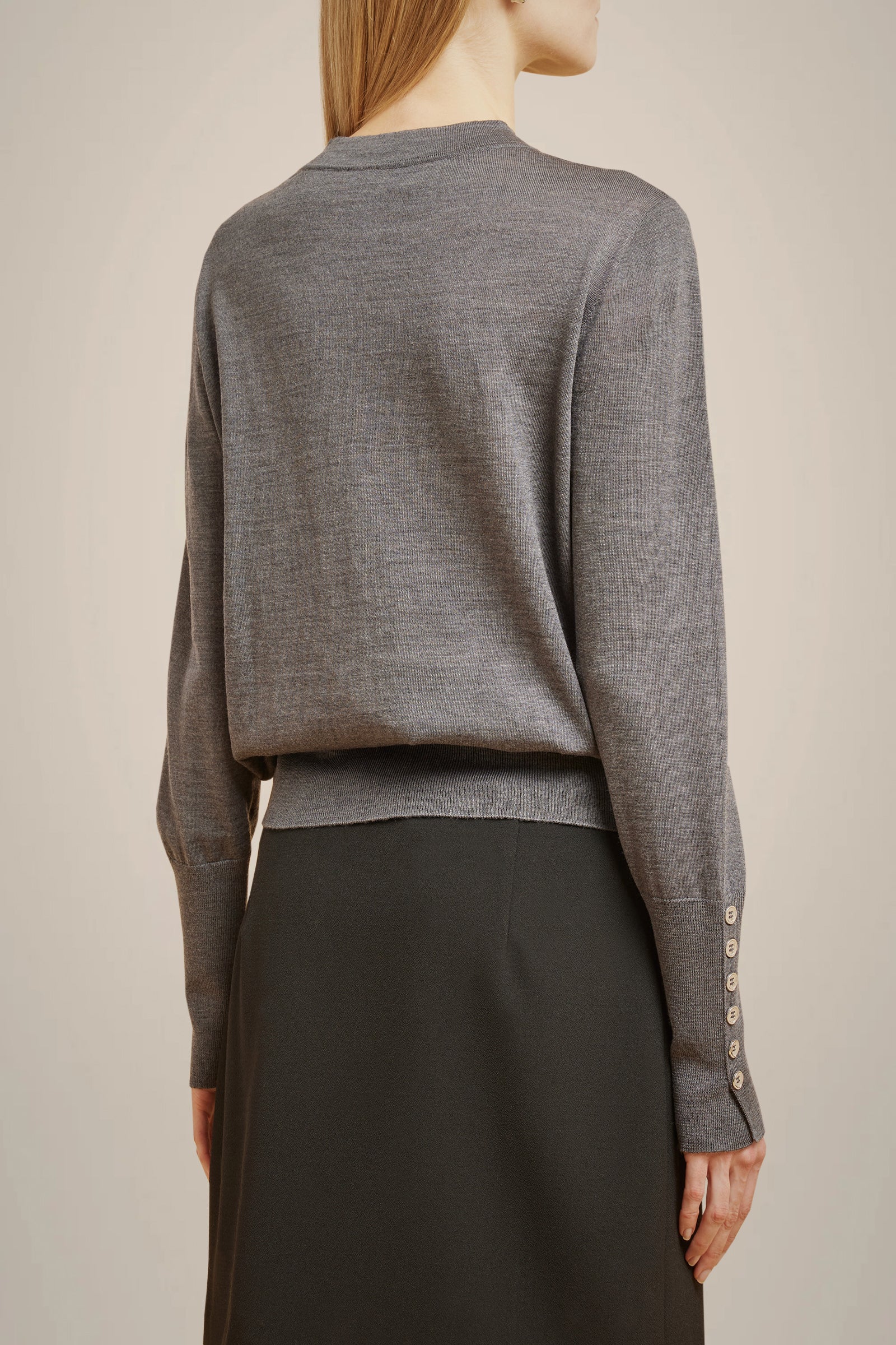MAGLIA BOTTONI POLSI IN LANA MERINOS