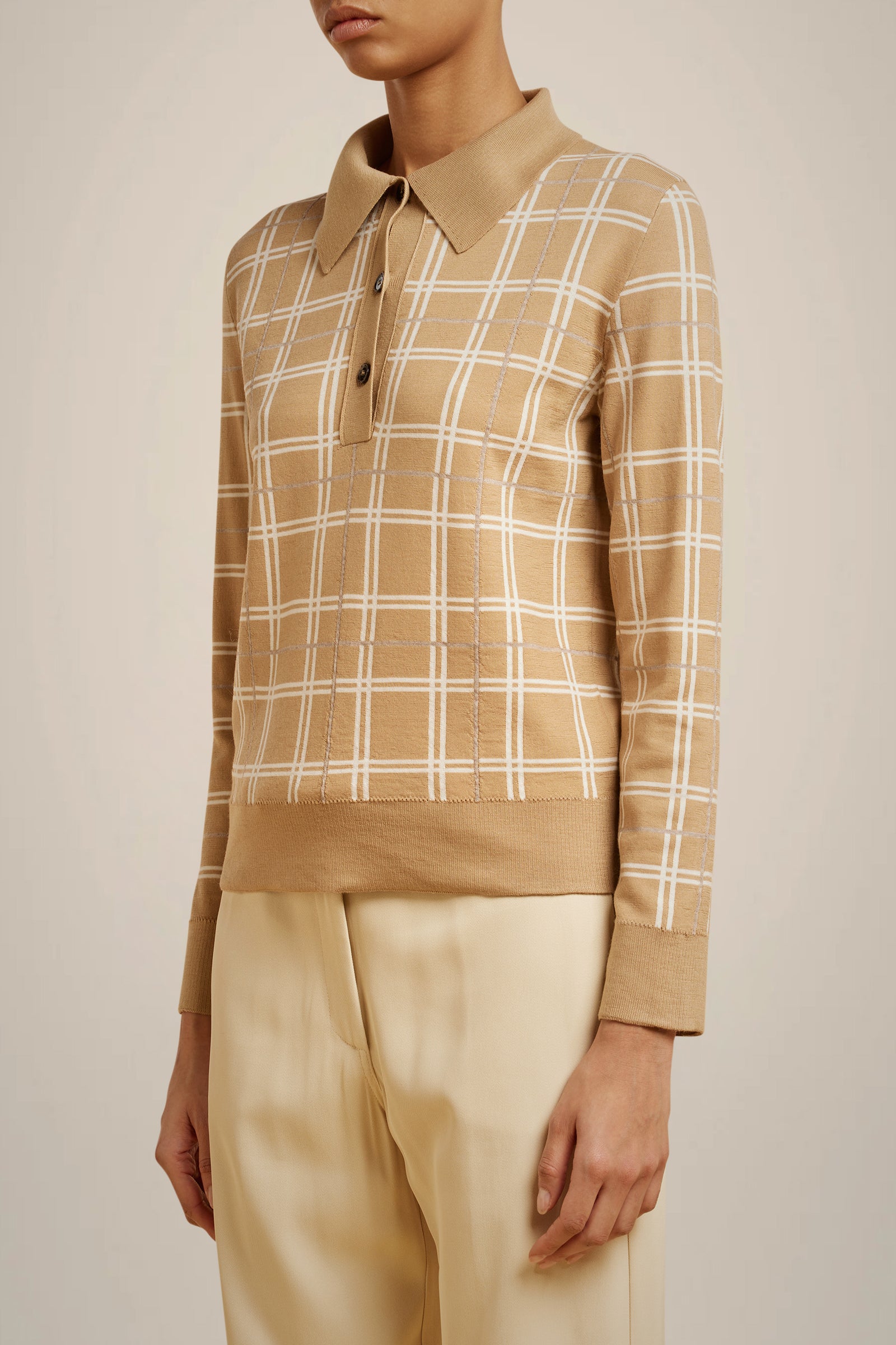 MAGLIA POLO CHECK IN LANA MERINOS