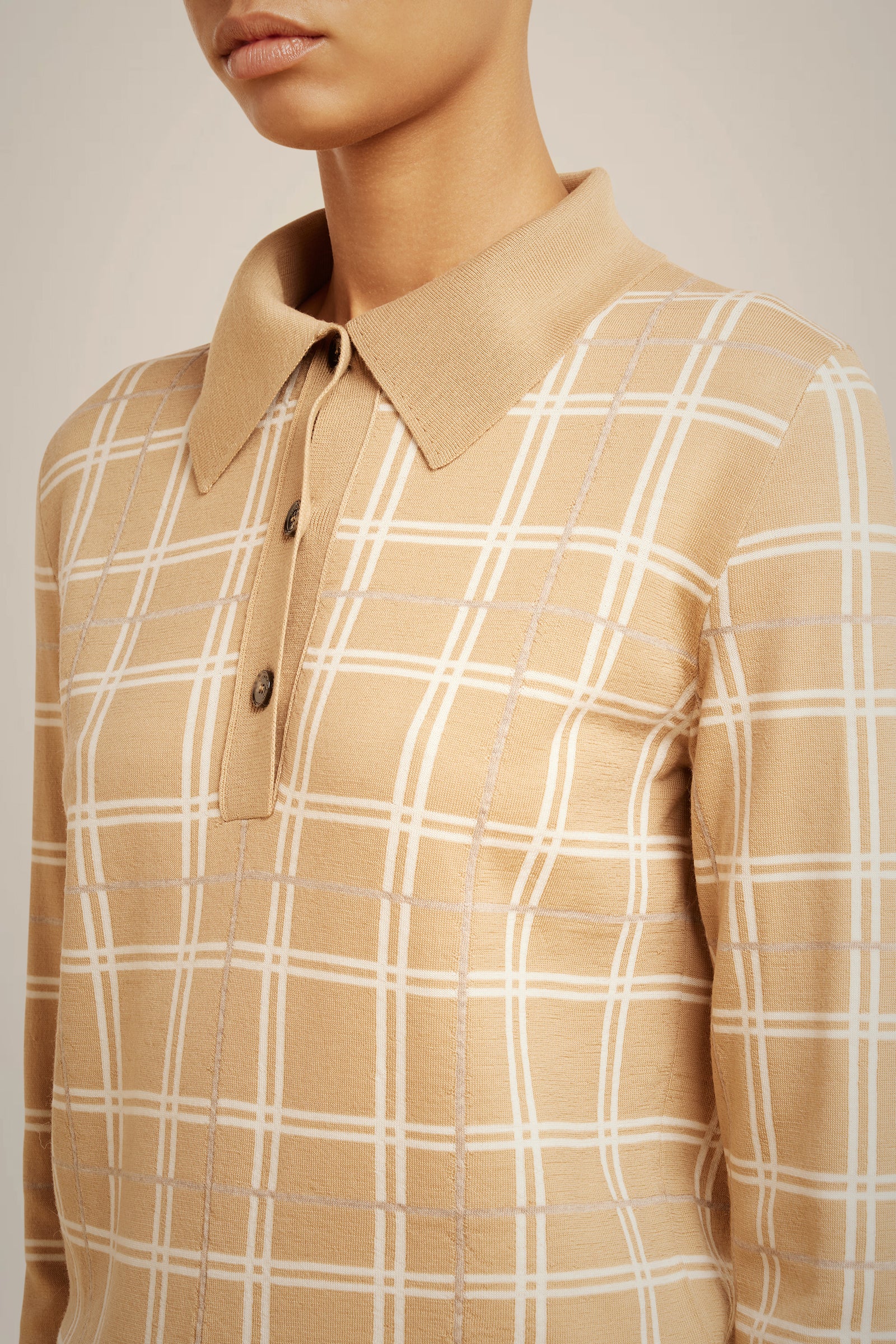 MAGLIA POLO CHECK IN LANA MERINOS