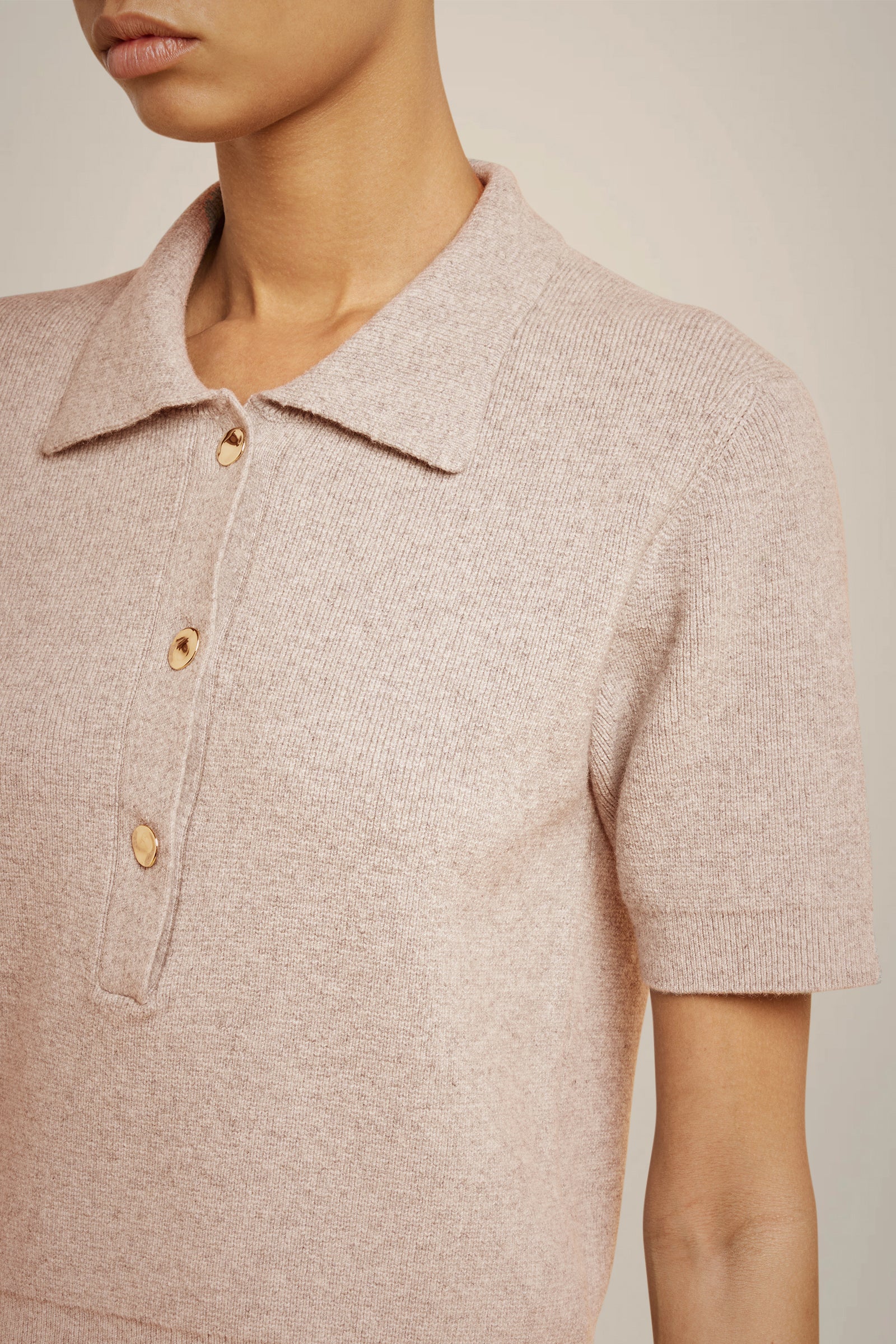 MAGLIA A POLO IN CASHMERE RICICLATO