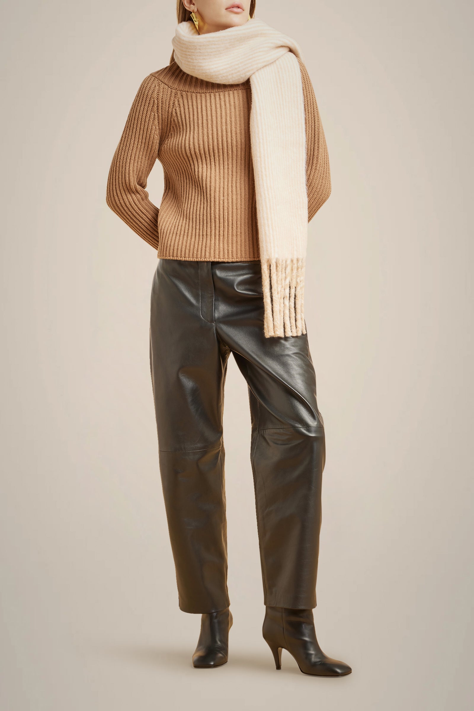 RECYCLED CASHMERE HIGH NECK SWEATER