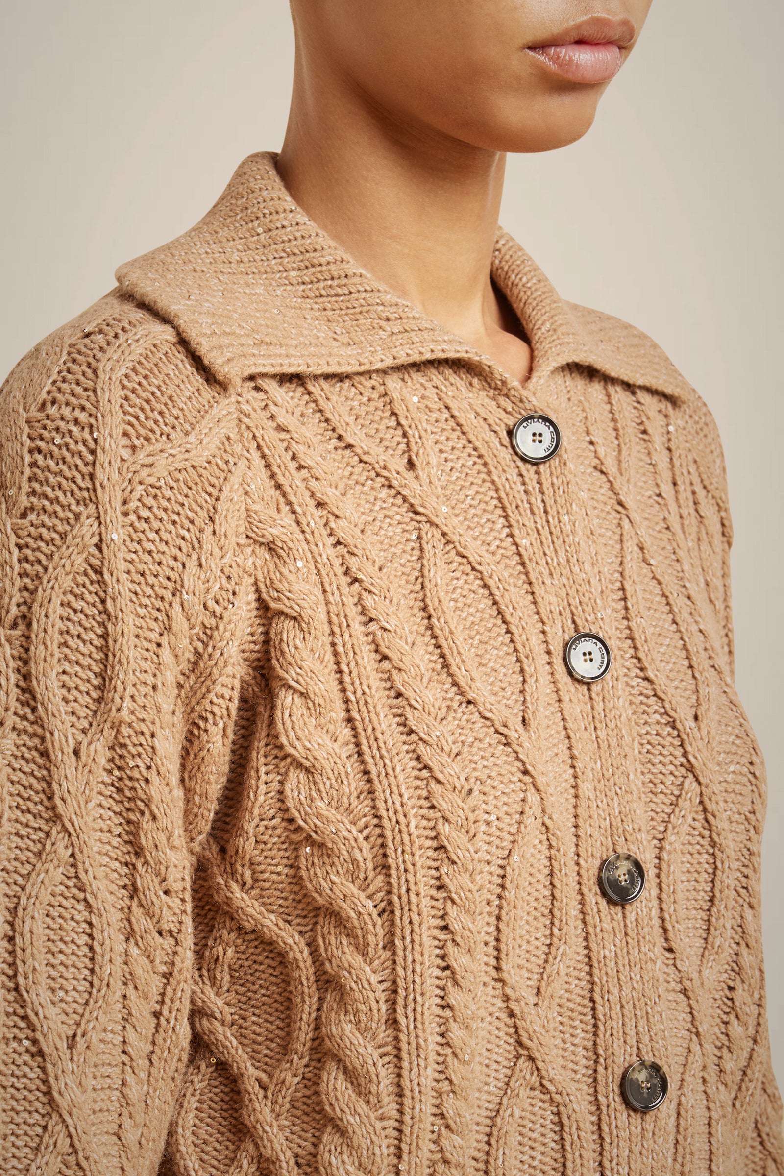CARDIGAN IN CASHMERE RICICLATO PAILLETTES