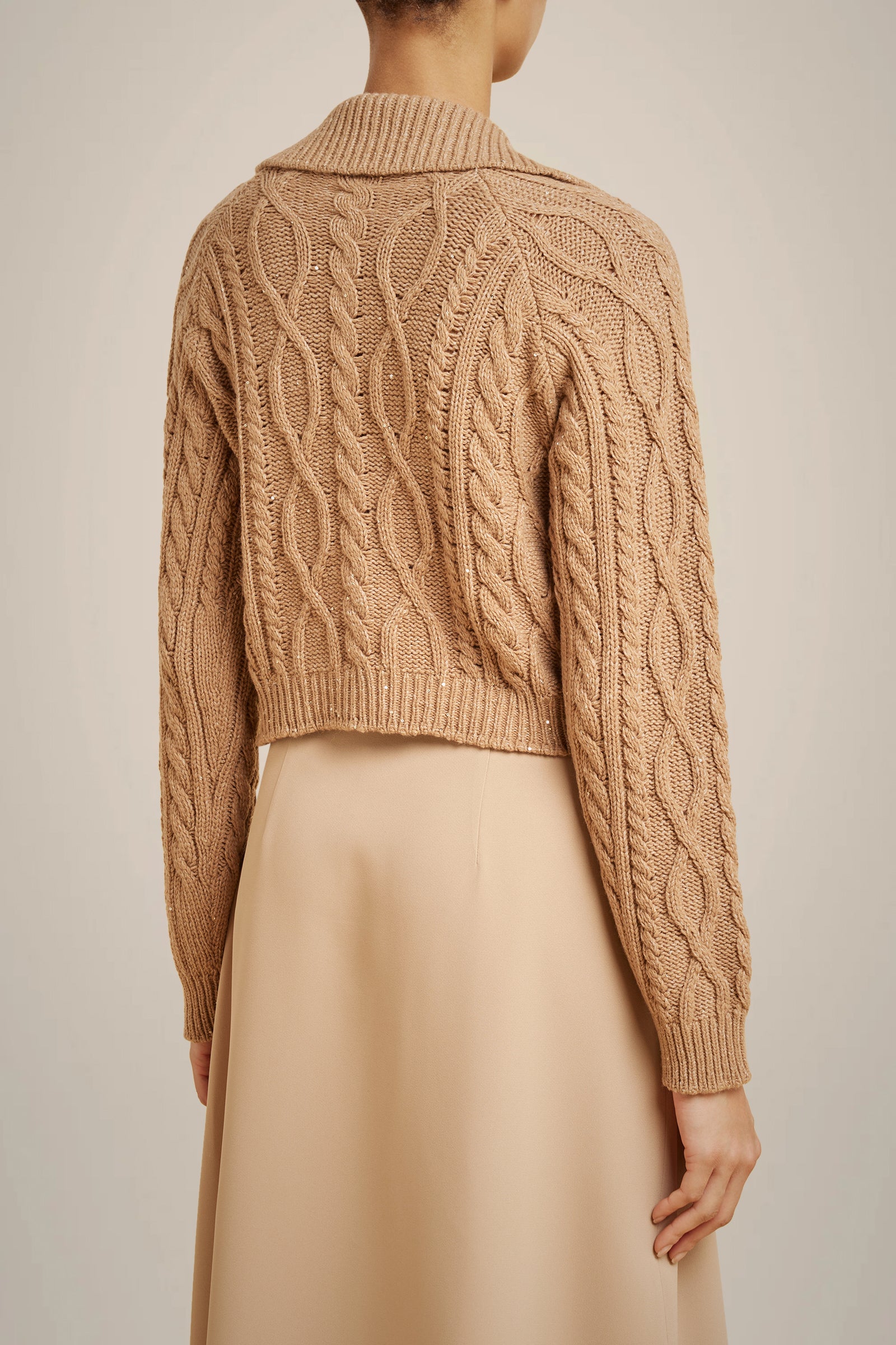 CARDIGAN IN CASHMERE RICICLATO PAILLETTES