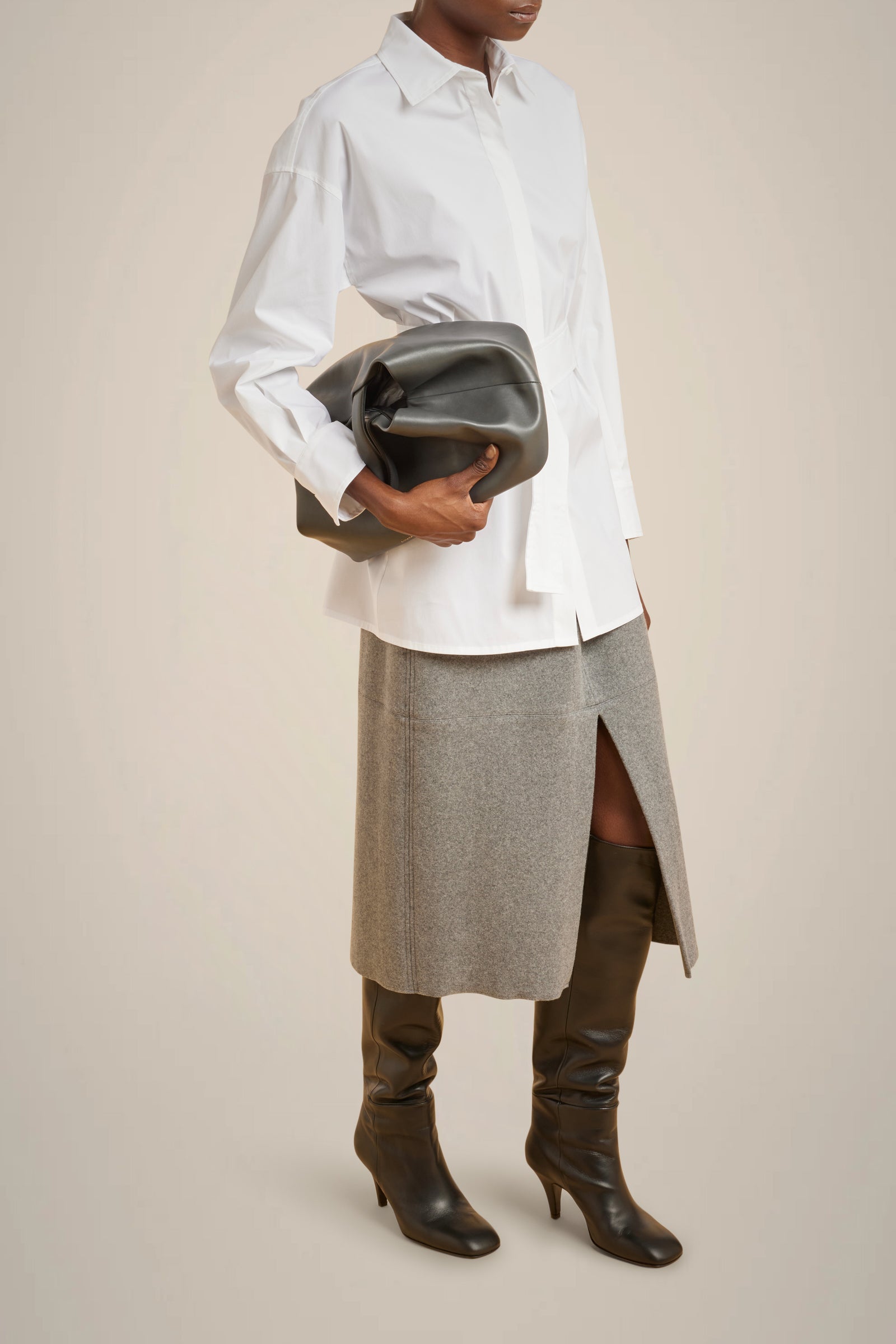 BELTED SHIRT