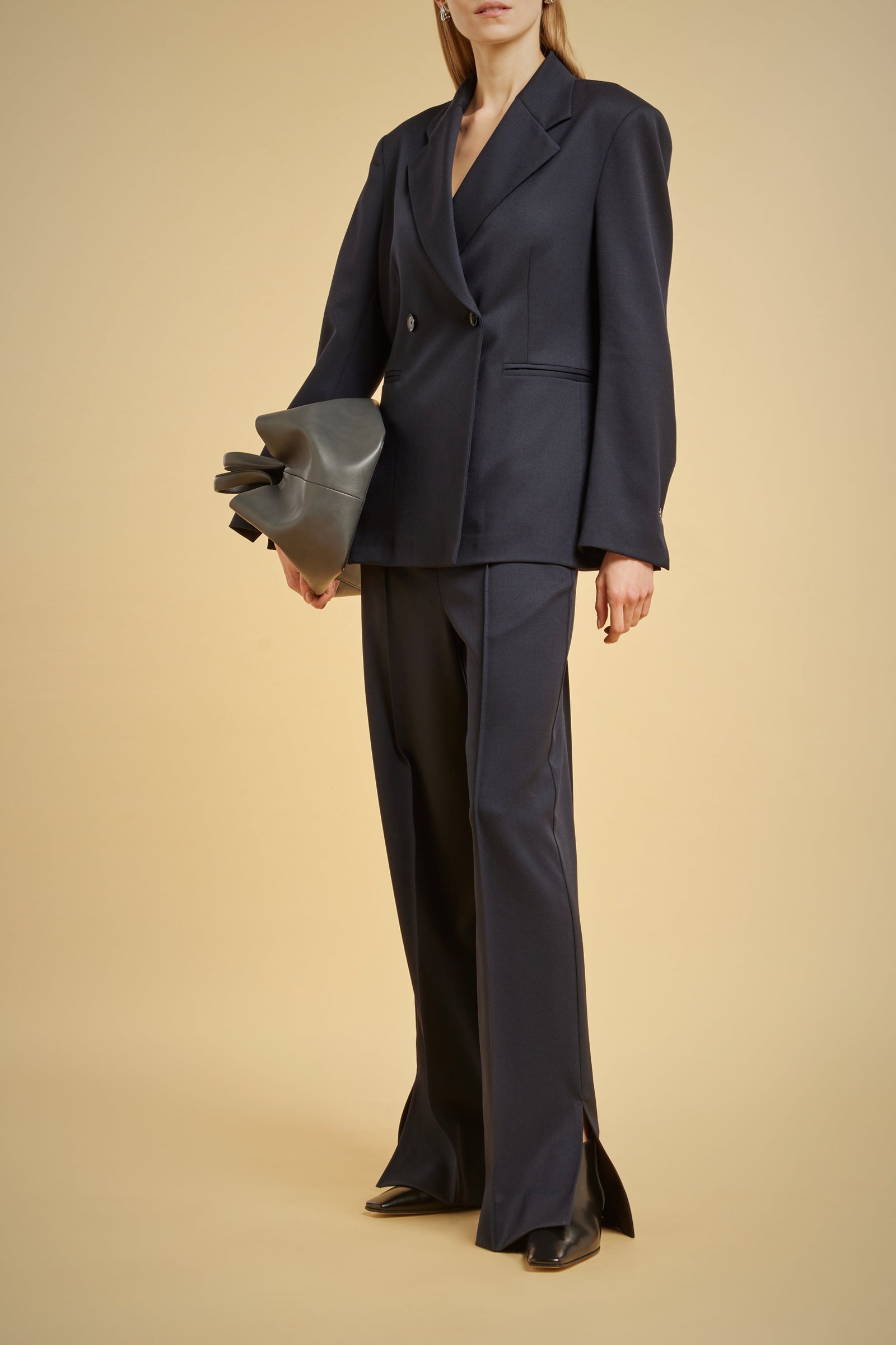 PANTALONE CON FASCIONE IN ECO-PELLE