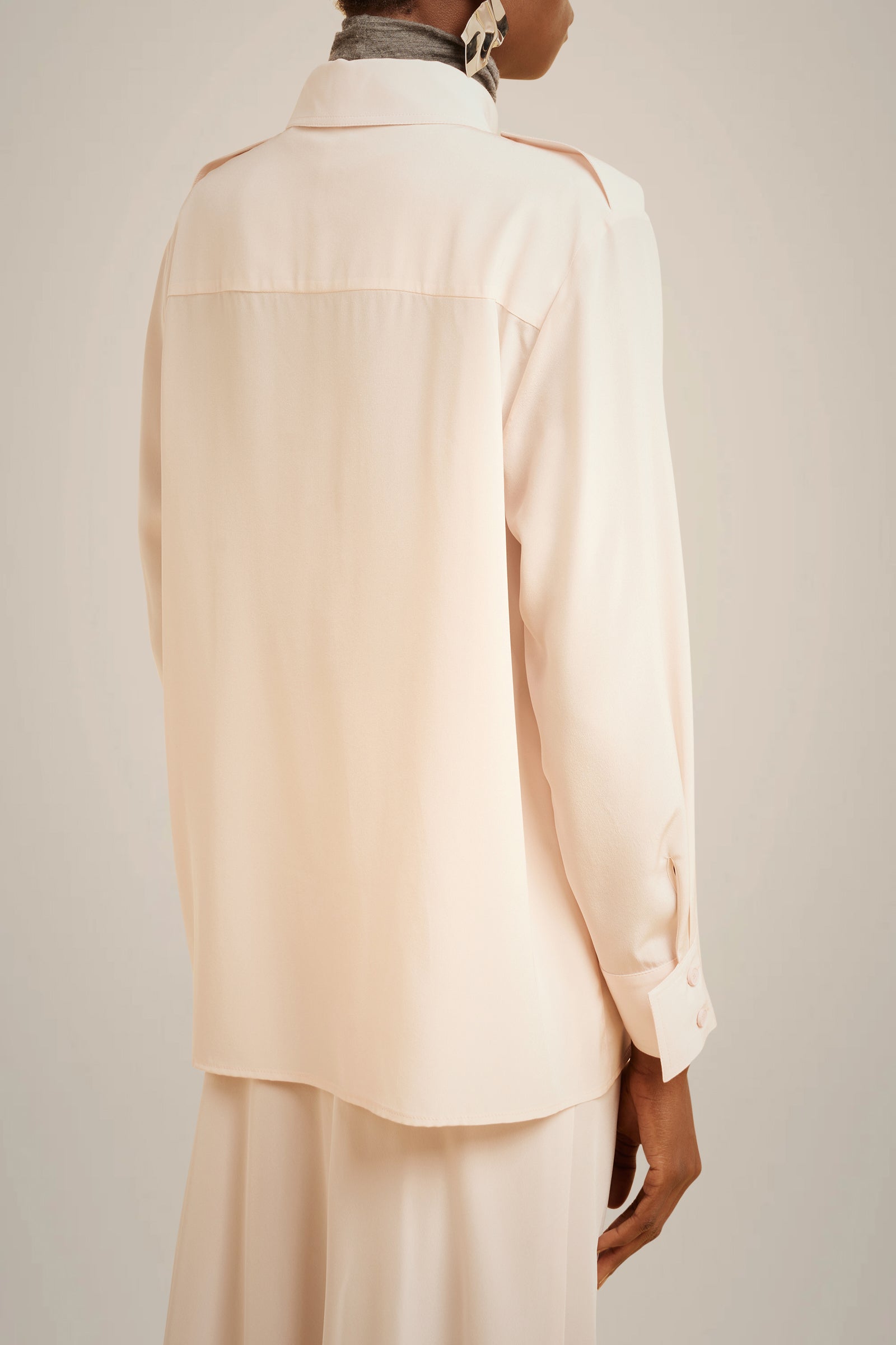 CAMICIA TASCHE A TOPPA 100% SETA