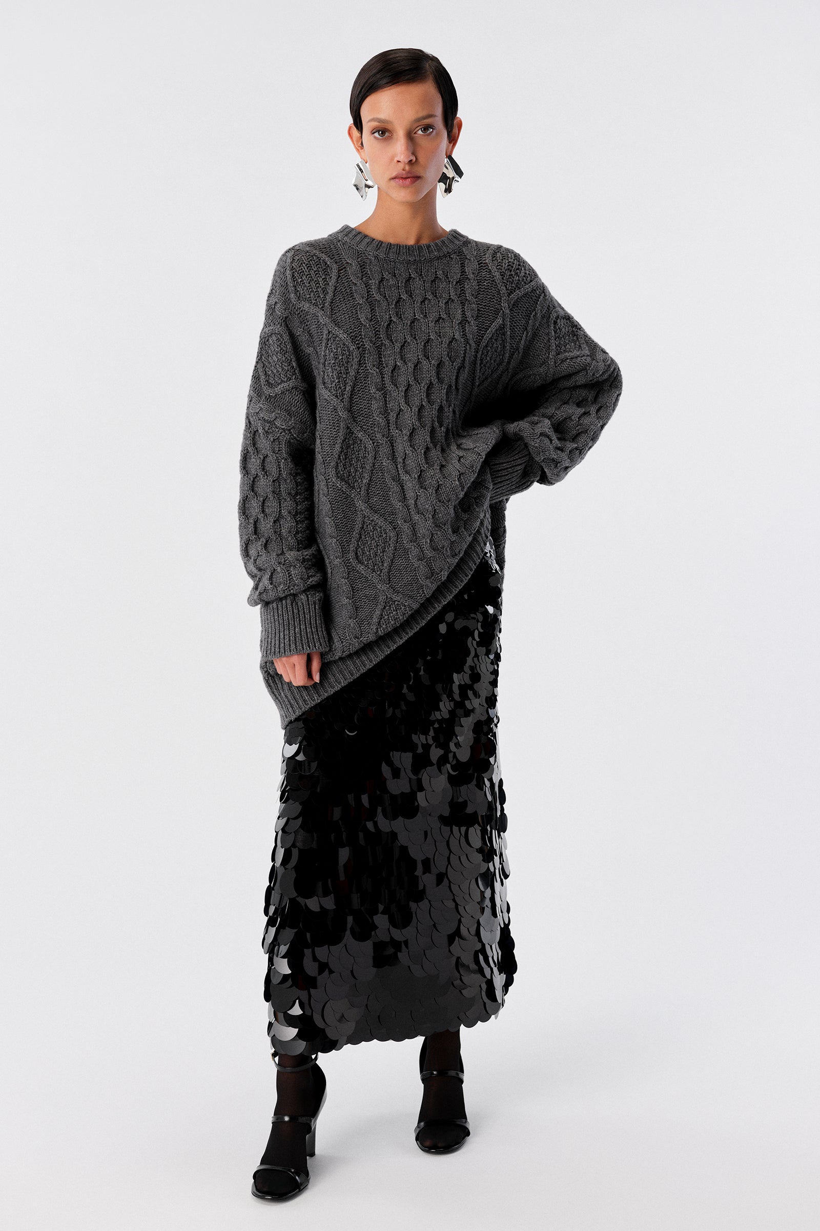 MACRO SEQUIN SKIRT